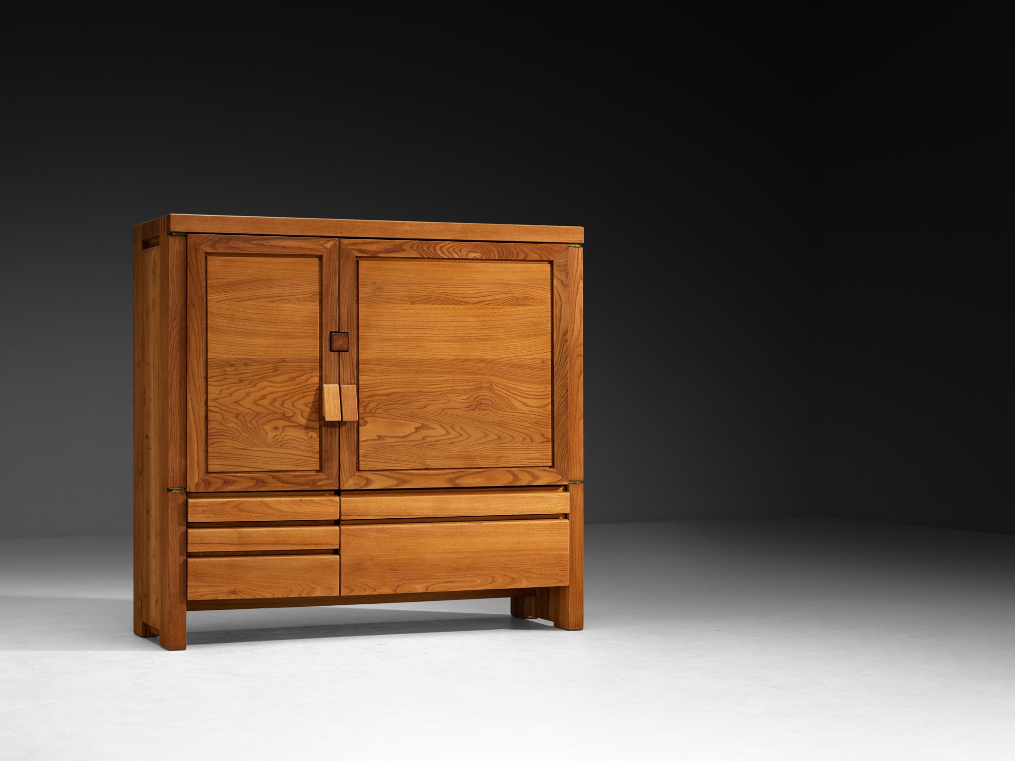 Pierre Chapo Cabinet Model 'R18' in Solid Elm Case pieces and storage cabinets Morentz