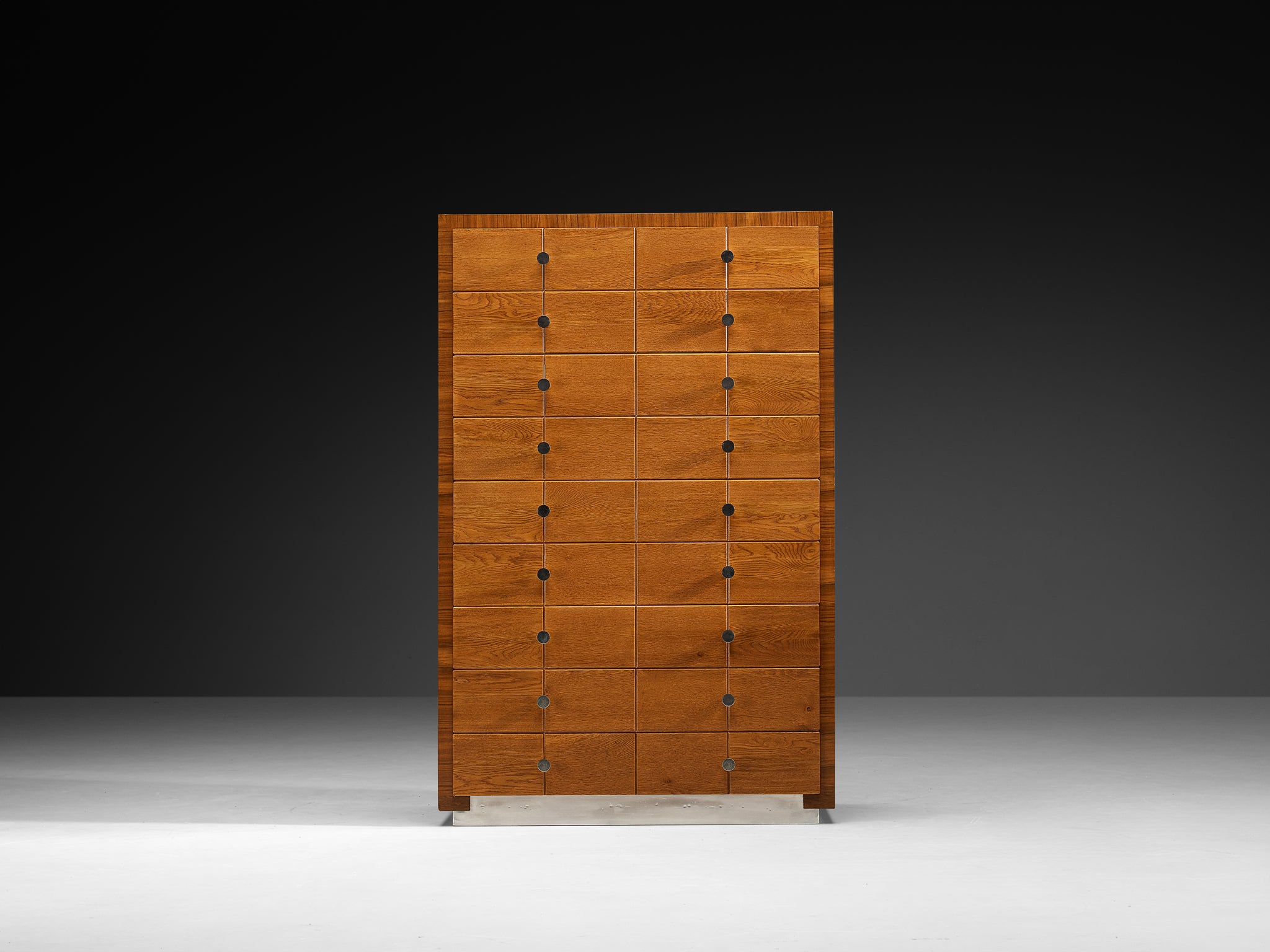 1930s Rationalist Chest of Drawers in Oak, Walnut and Metal Case pieces and storage cabinets Morentz