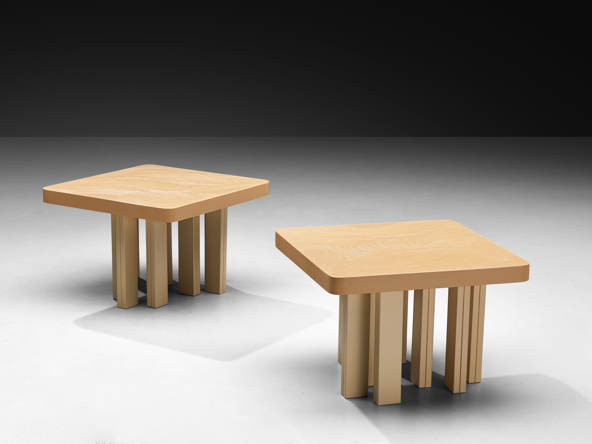 Jean Claude Dresse Side Tables in Off-White Resin Tables Morentz