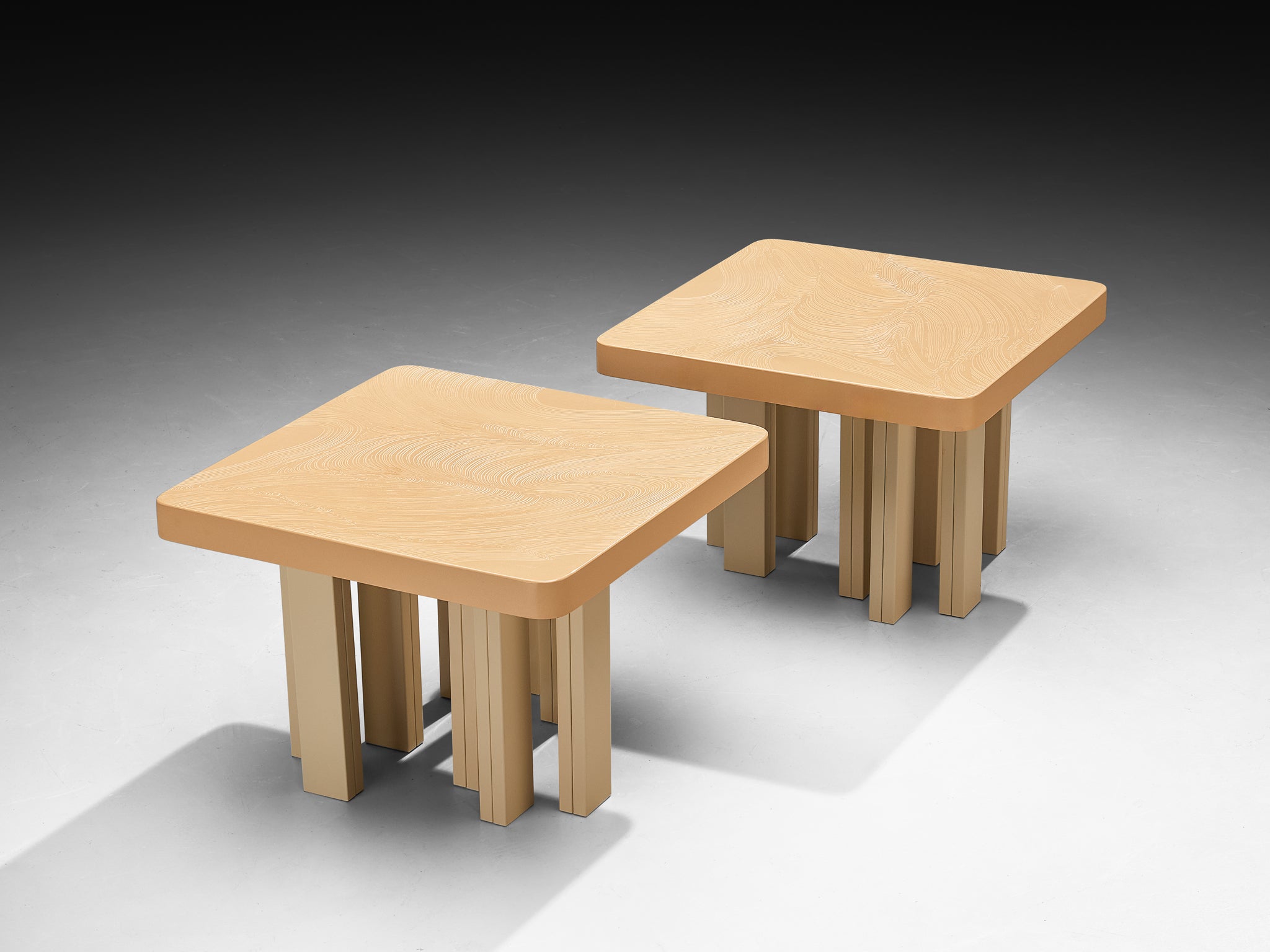 Jean Claude Dresse Side Tables in Off-White Resin Tables Morentz