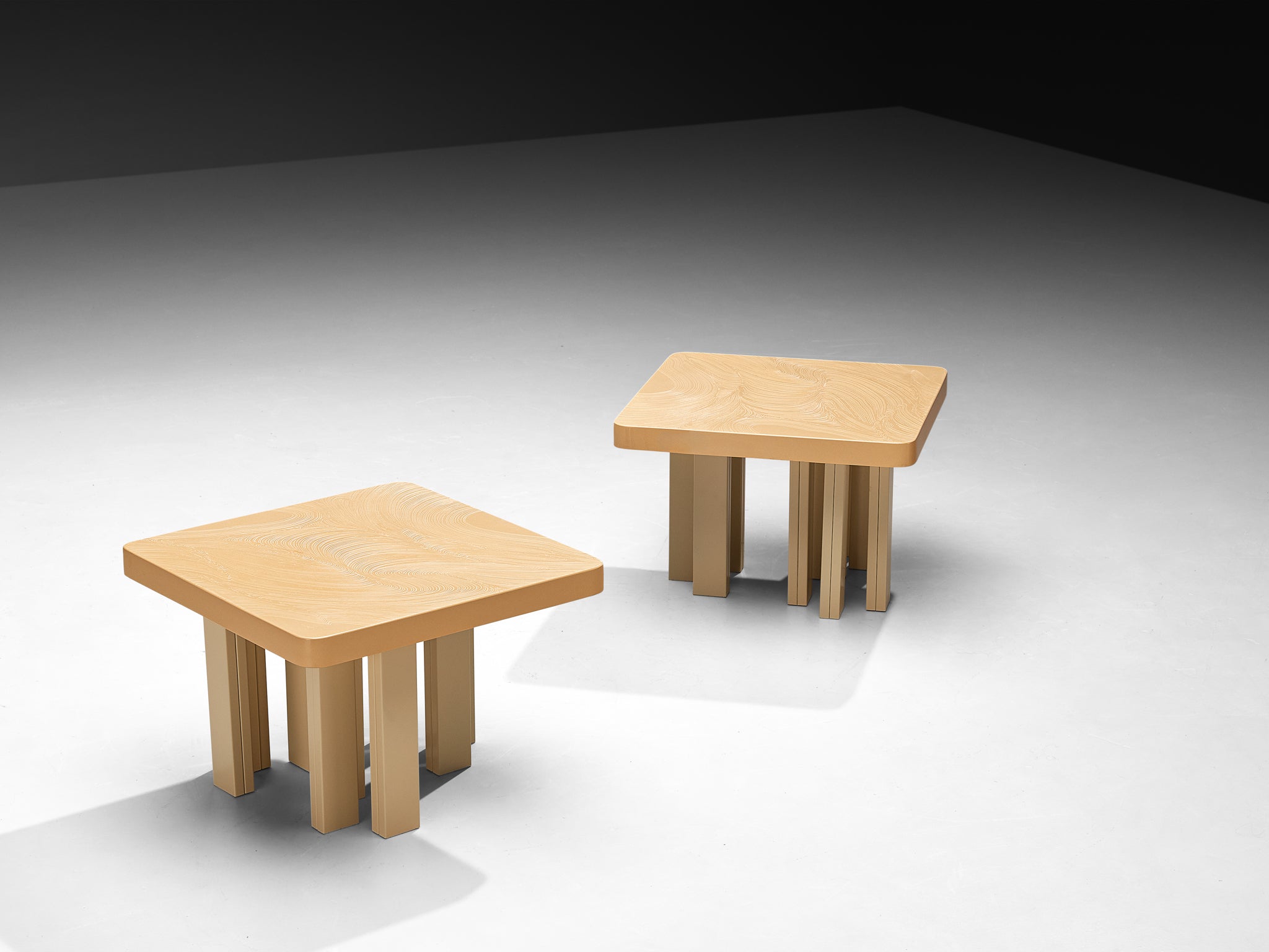 Jean Claude Dresse Side Tables in Off-White Resin Tables Morentz