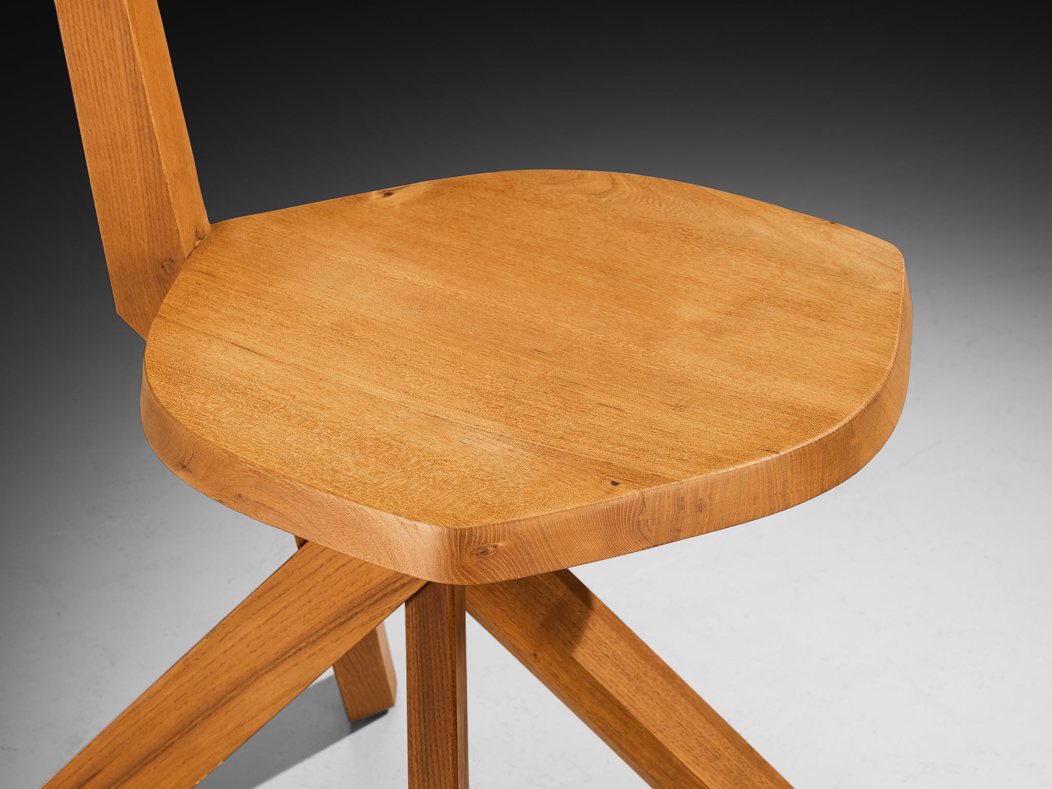 Pierre Chapo Sculptural 'S34' Chair in Elm