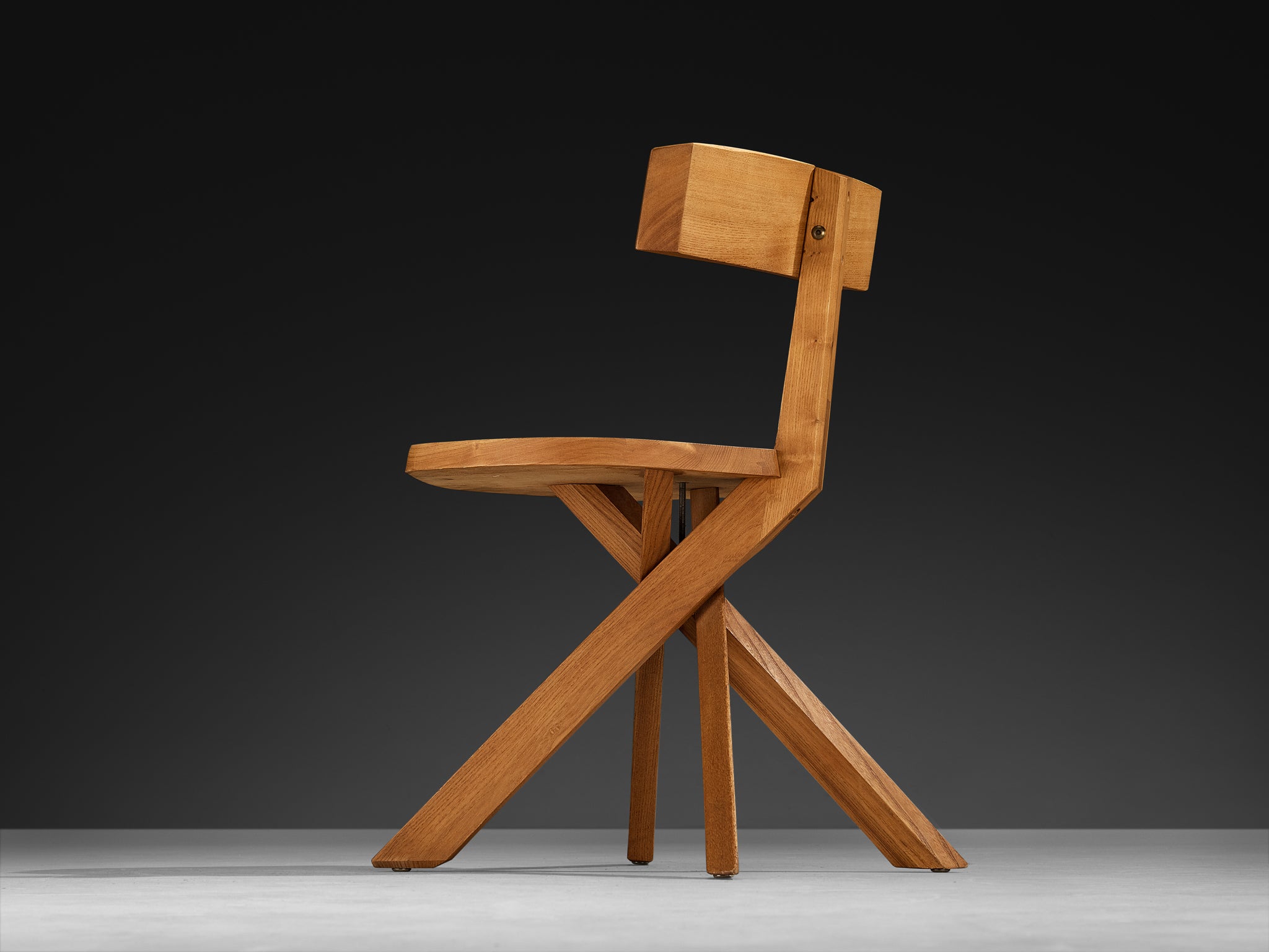 Pierre Chapo Sculptural 'S34' Chair in Elm