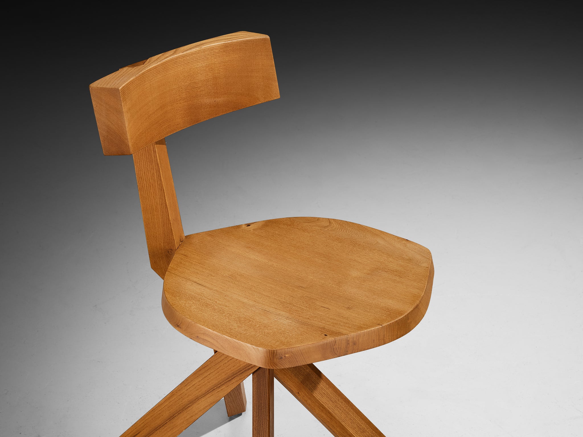 Pierre Chapo Sculptural 'S34' Chair in Elm