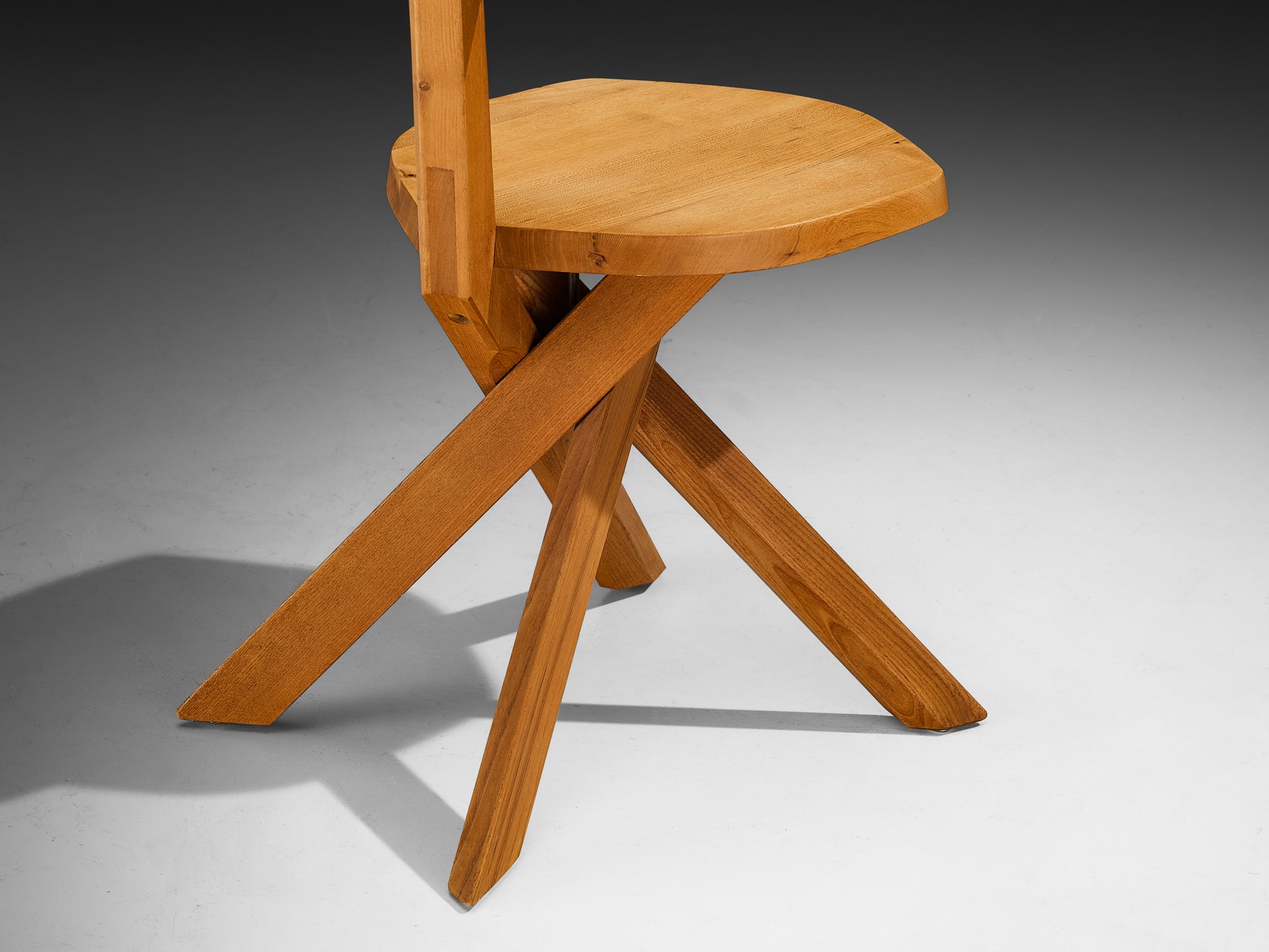 Pierre Chapo Sculptural 'S34' Chair in Elm