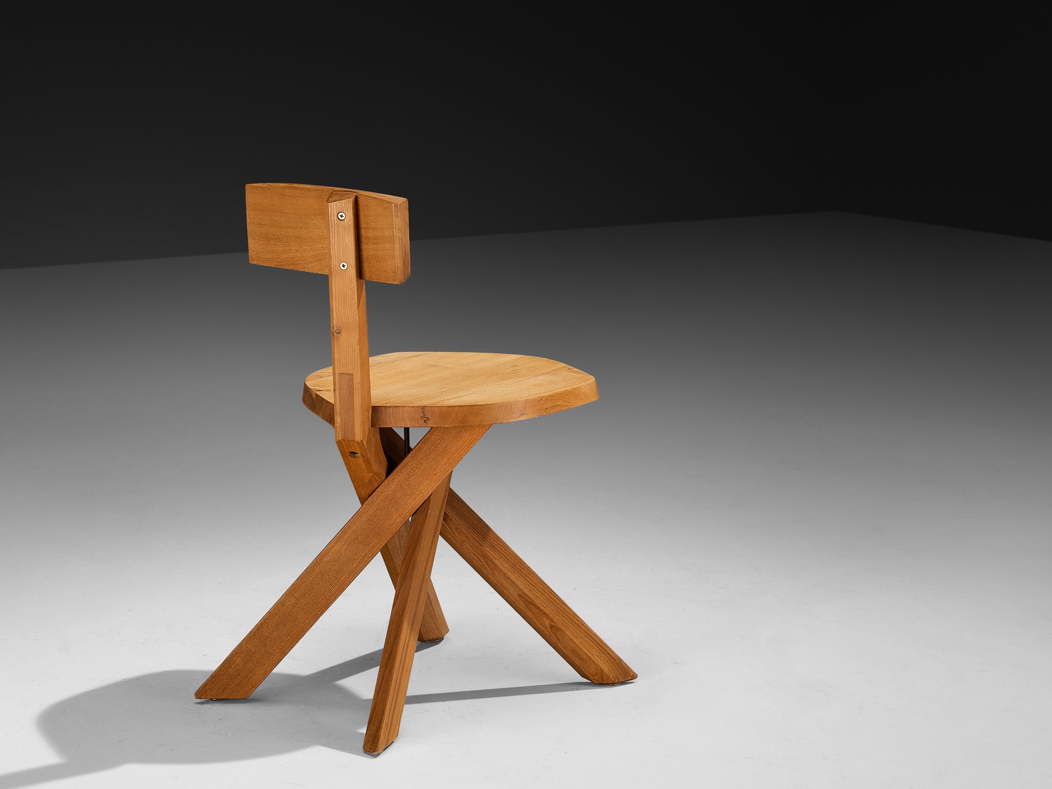 Pierre Chapo Sculptural 'S34' Chair in Elm