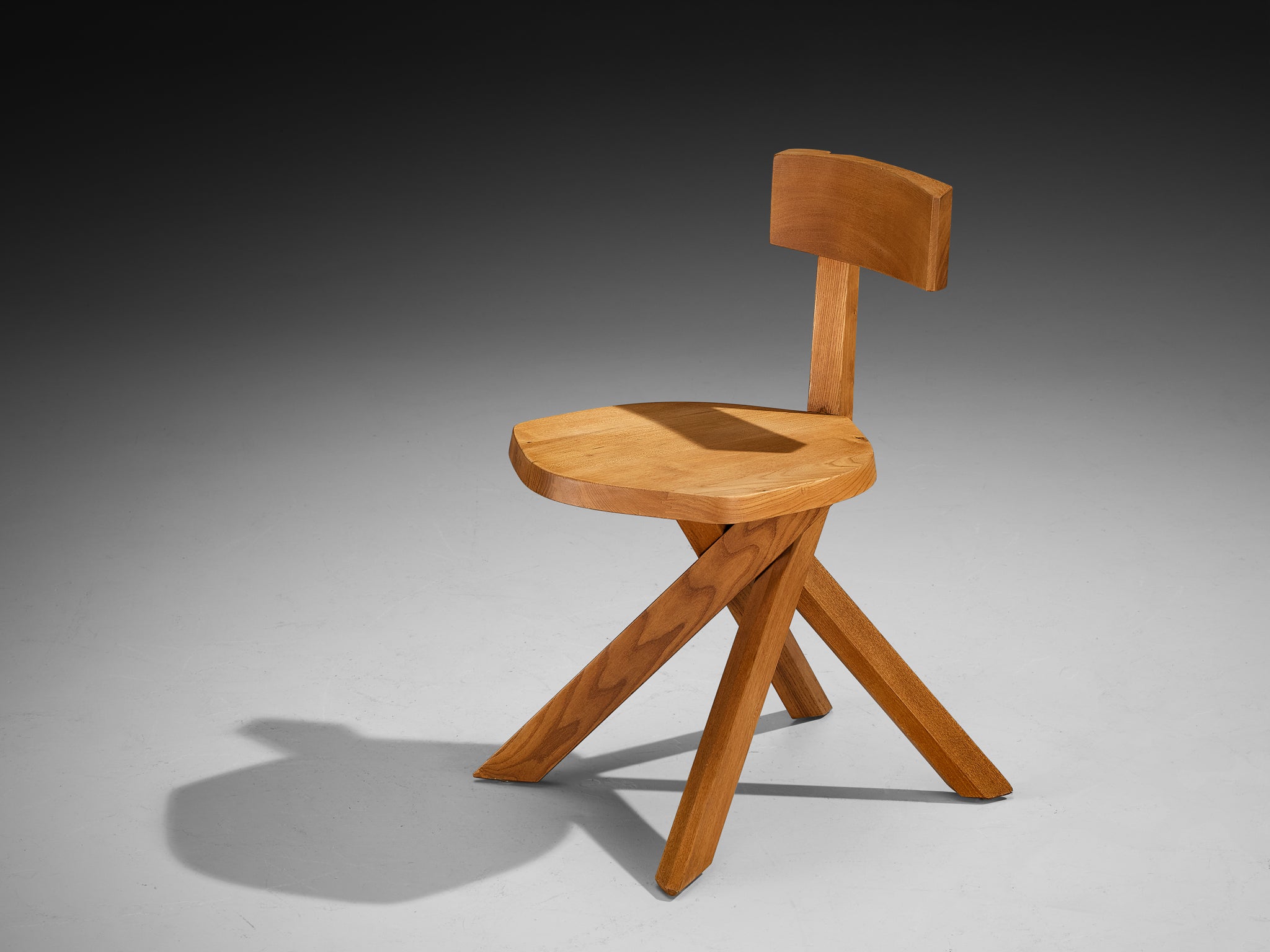 Pierre Chapo Sculptural 'S34' Chair in Elm