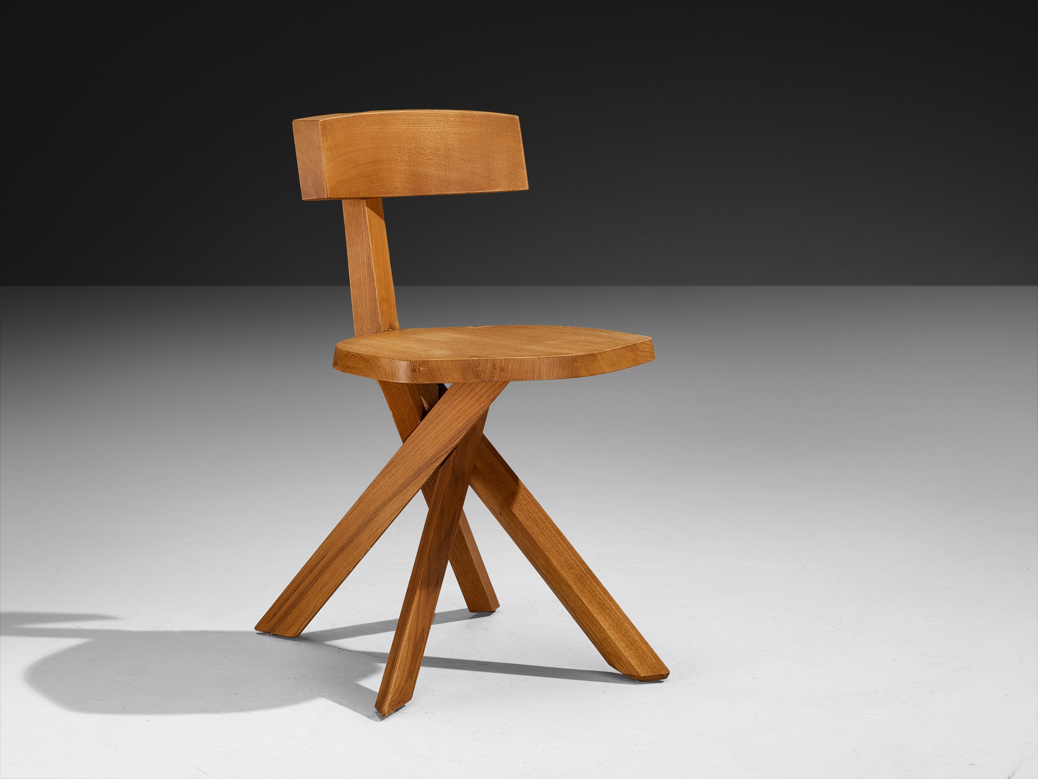 Pierre Chapo Sculptural 'S34' Chair in Elm