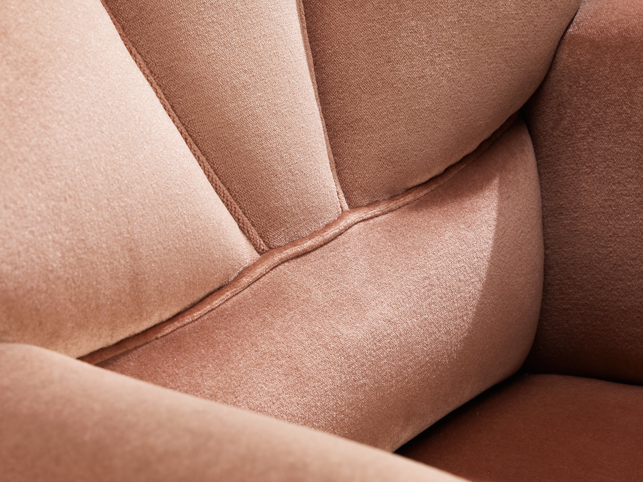 1930s Sculptural Art Deco Lounge Chair in Dusty Pink Velvet and Oak Seating Morentz