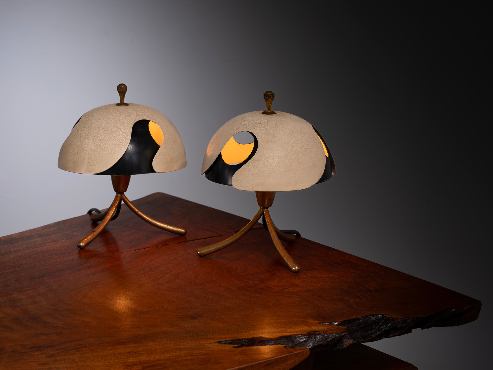 Angelo Lelii for Arredoluce Rare Pair of Table Lamps Lighting Morentz