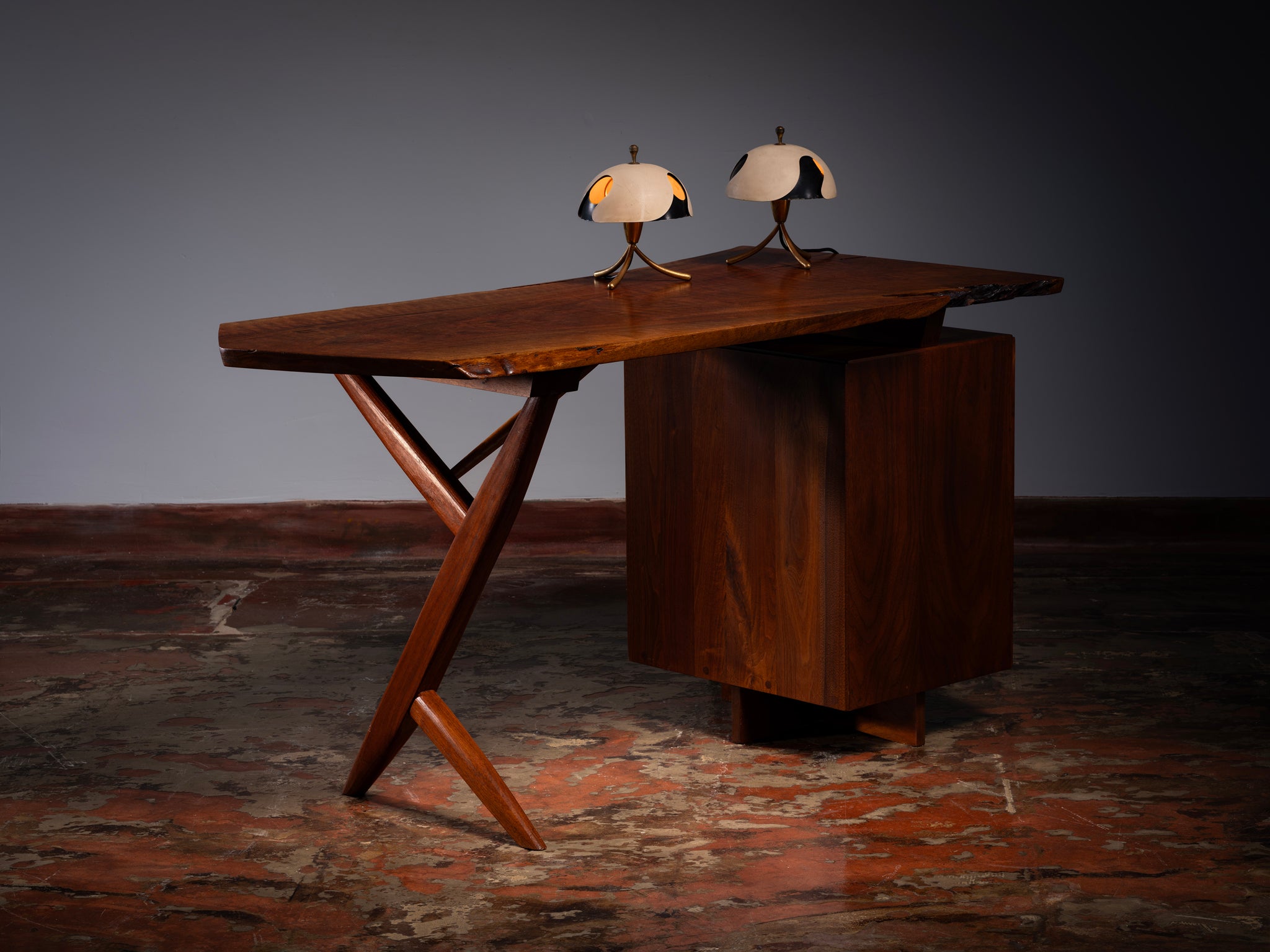 Angelo Lelii for Arredoluce Rare Pair of Table Lamps Lighting Morentz