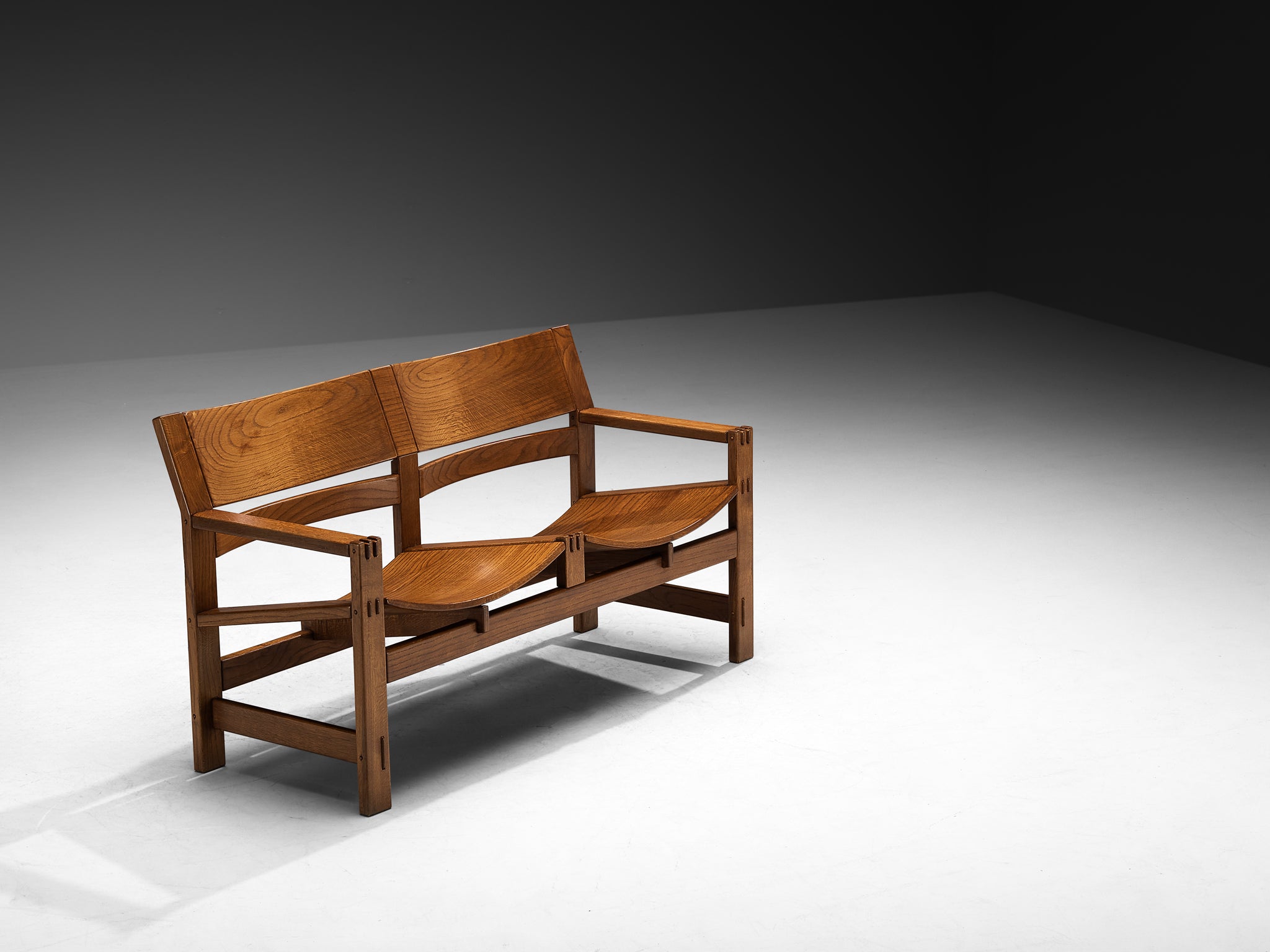 Giuseppe Rivadossi for Officina Rivadossi Rare Bench in Oak Seating Morentz