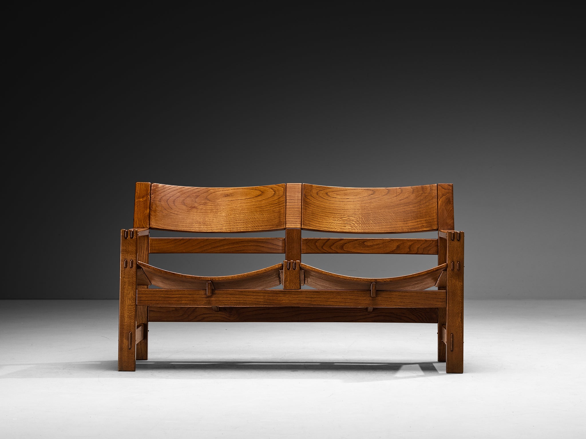 Giuseppe Rivadossi for Officina Rivadossi Rare Bench in Oak Seating Morentz