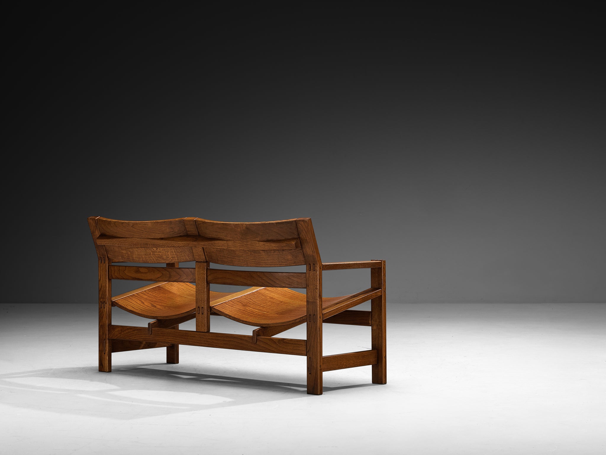 Giuseppe Rivadossi for Officina Rivadossi Rare Bench in Oak Seating Morentz