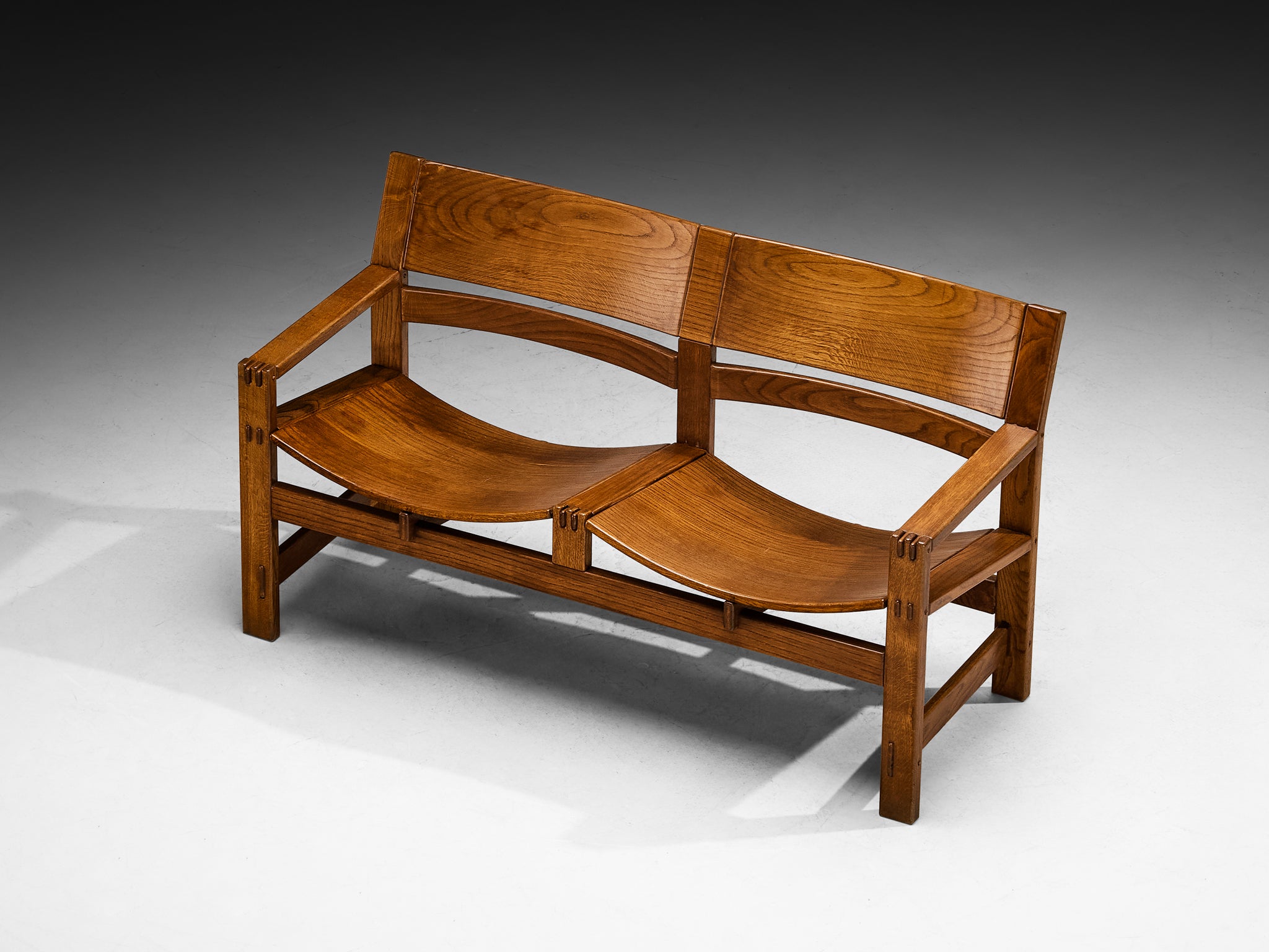 Giuseppe Rivadossi for Officina Rivadossi Rare Bench in Oak Seating Morentz