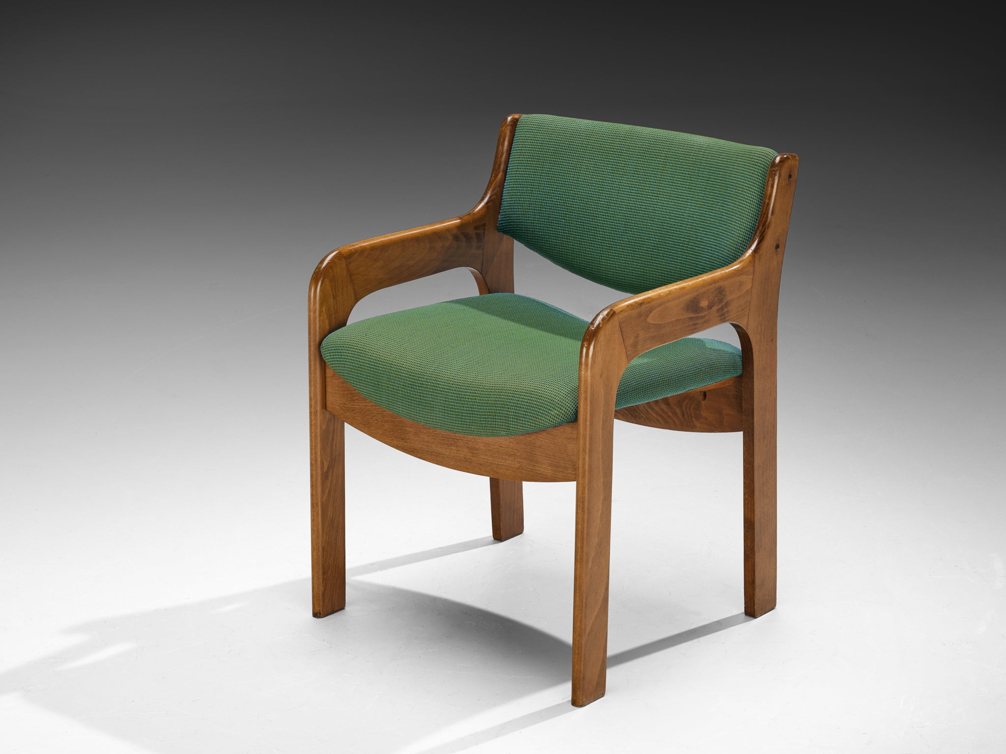 Elegant Italian Mid-Century Set of Sixteen Dining Chairs with Curved Frames in Wood Seating Morentz