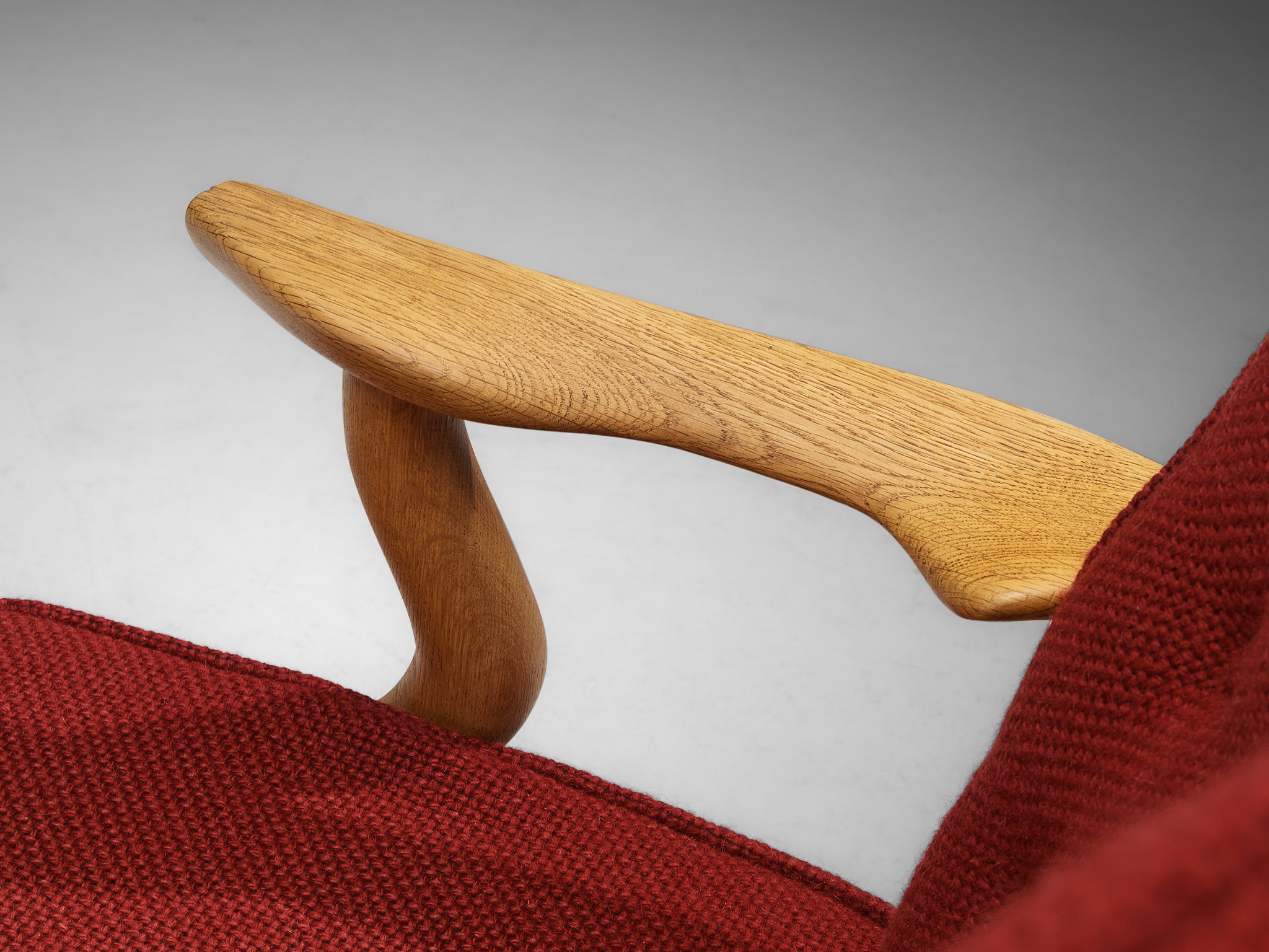 Guillerme & Chambron Pair of 'Petit Repos' Lounge Chairs in Solid Oak Seating Morentz