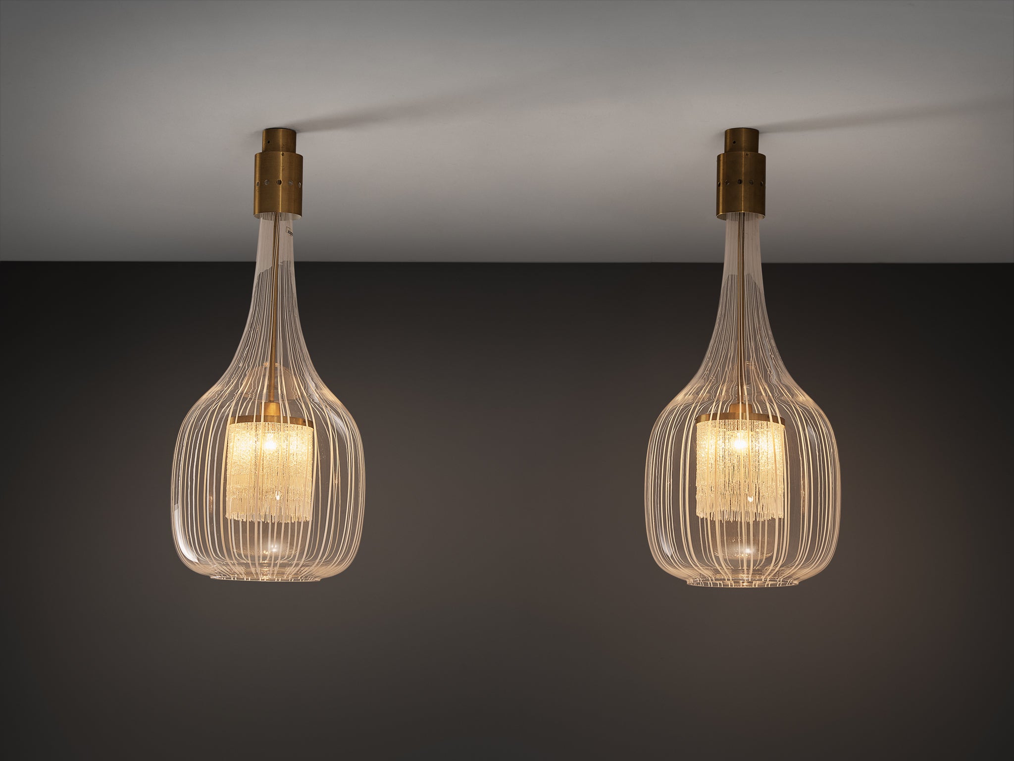 Angelo Brotto for Esperia Large Pendants Lighting Morentz