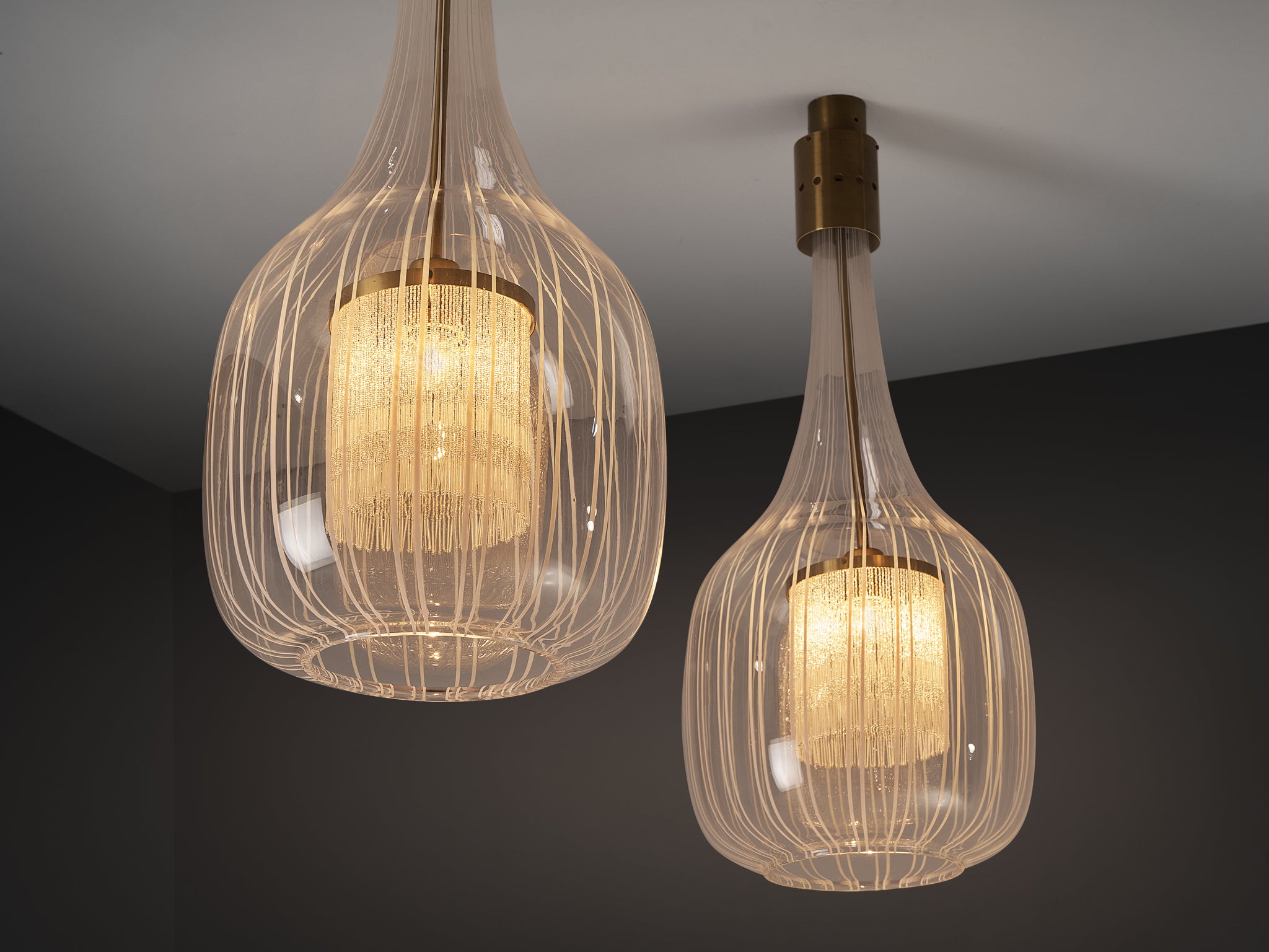 Angelo Brotto for Esperia Large Pendants Lighting Morentz
