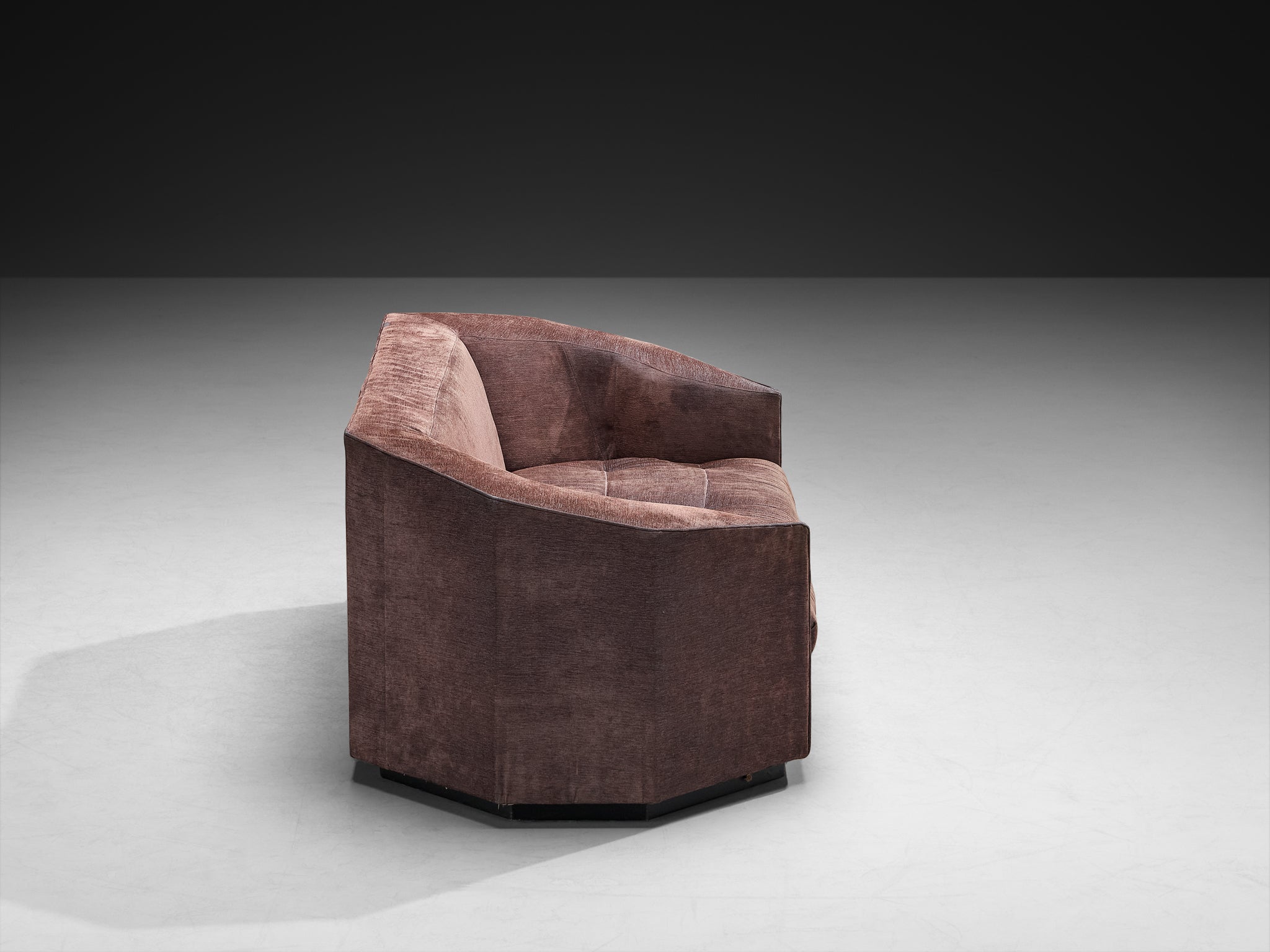 Rare Gérard Gallet for Mobilier International Faceted Hexagonal Sofas Seating Morentz