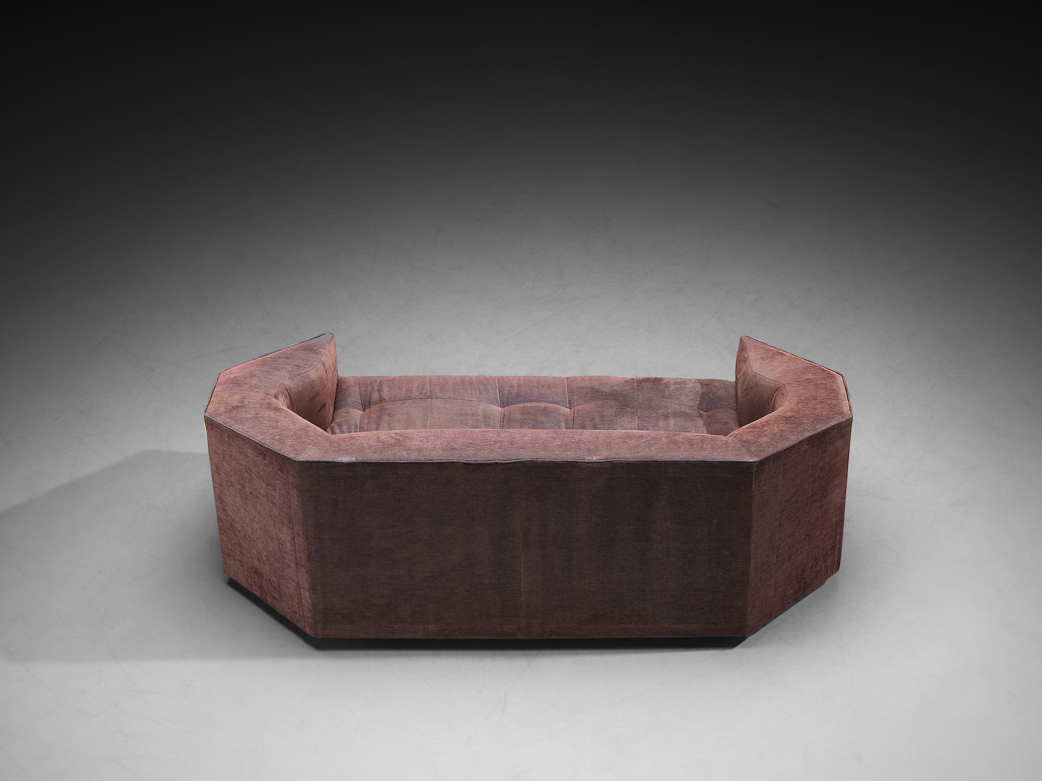 Rare Gérard Gallet for Mobilier International Faceted Hexagonal Sofas Seating Morentz