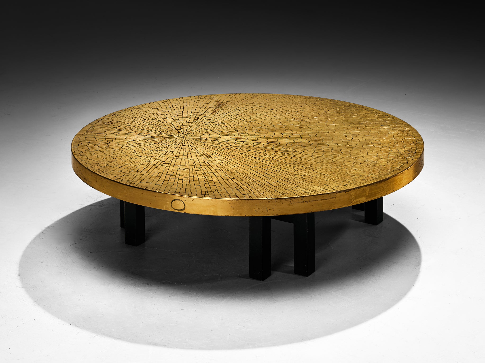 Jean Claude Dresse Mosaic Coffee Table in Brass Tables Morentz