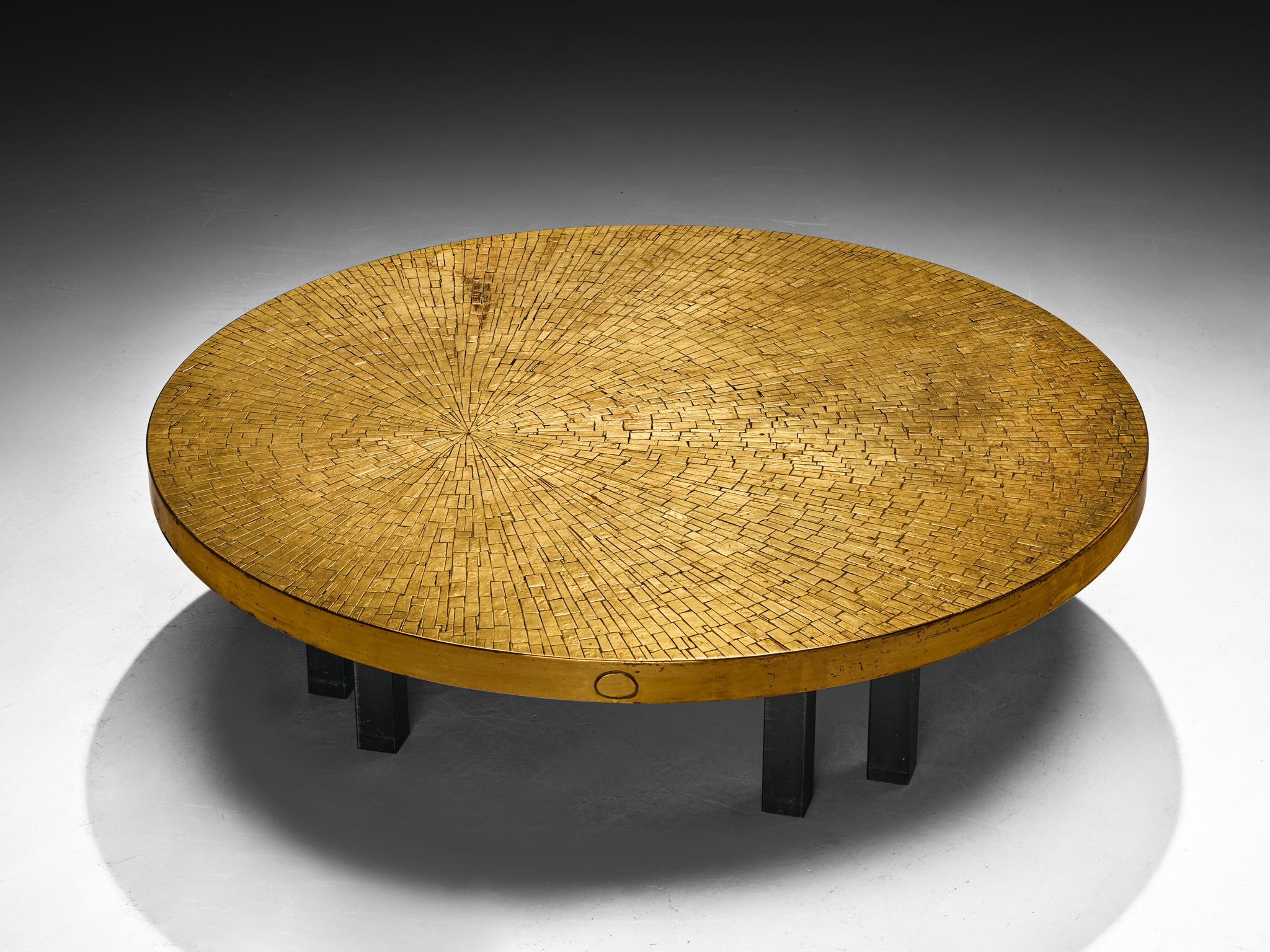 Jean Claude Dresse Mosaic Coffee Table in Brass Tables Morentz
