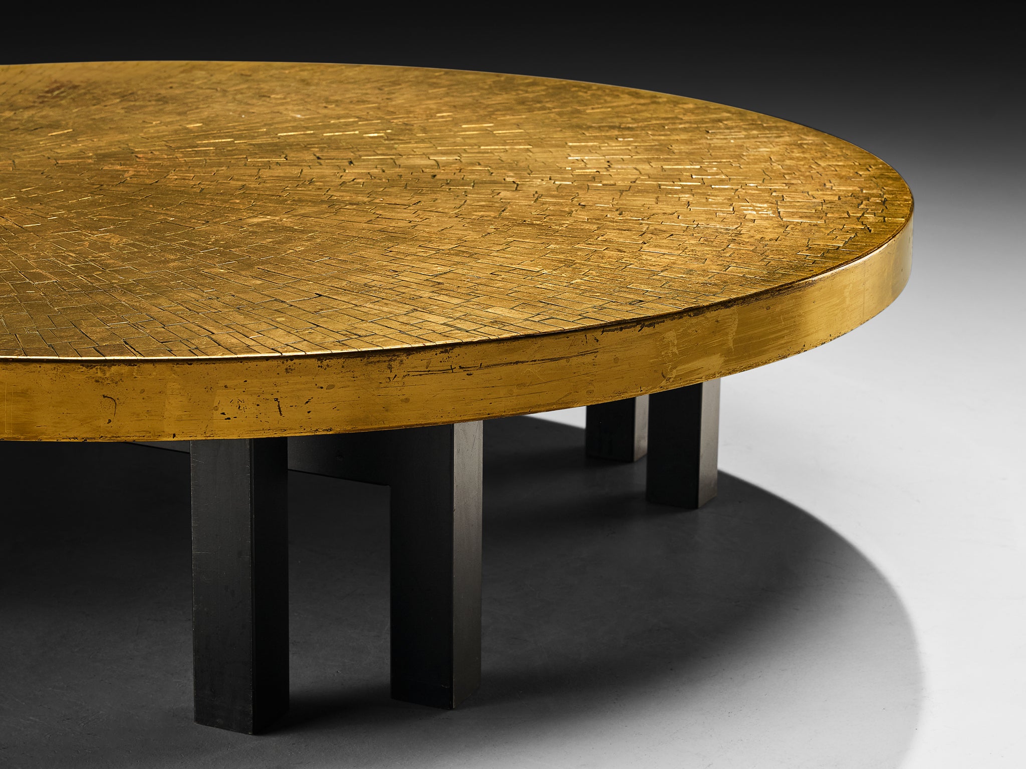 Jean Claude Dresse Mosaic Coffee Table in Brass Tables Morentz
