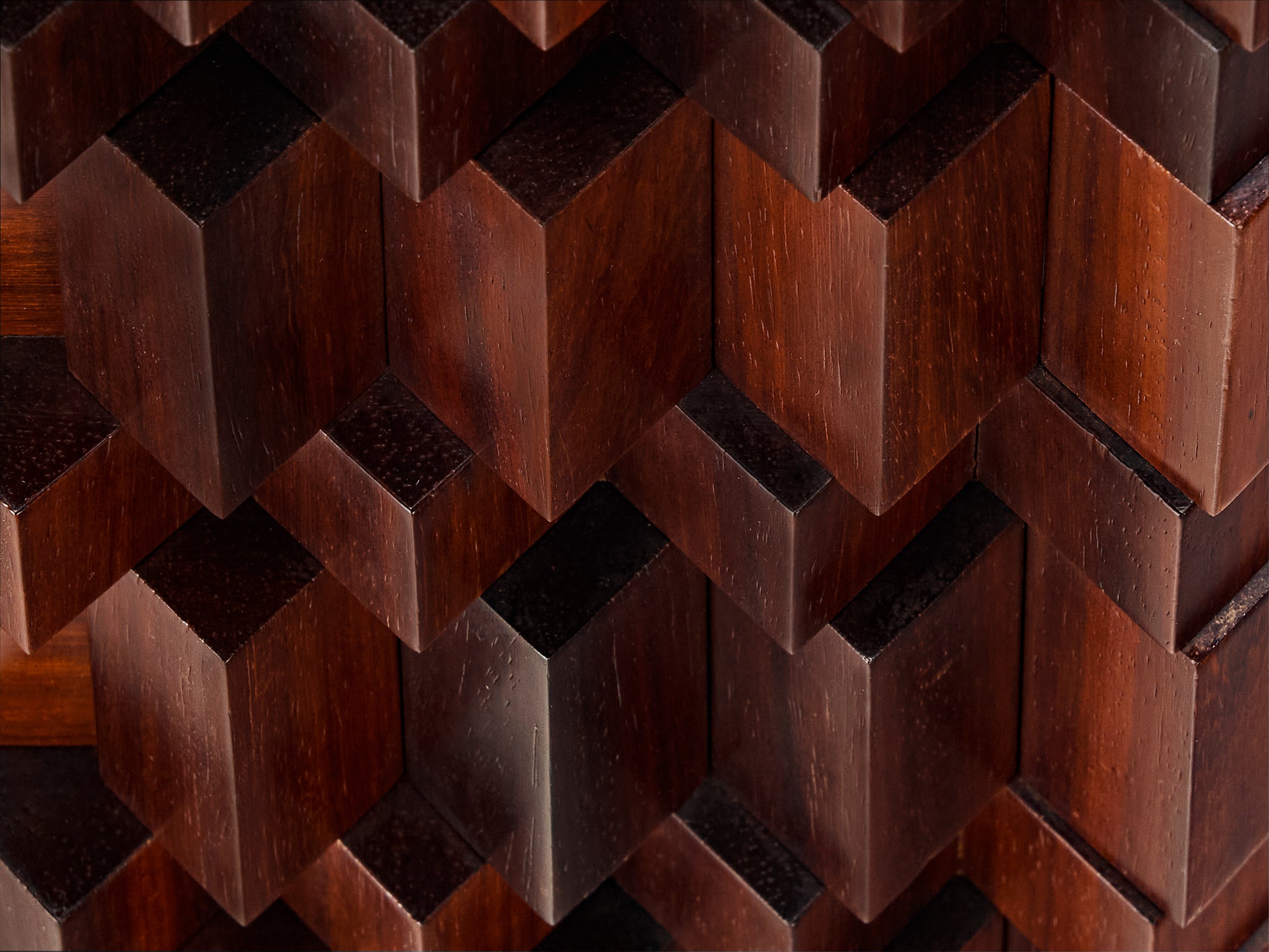 Luciano Frigerio 'Diamante' Pair of Bed Tables with Cubist Graphic Front Case pieces and storage cabinets Morentz