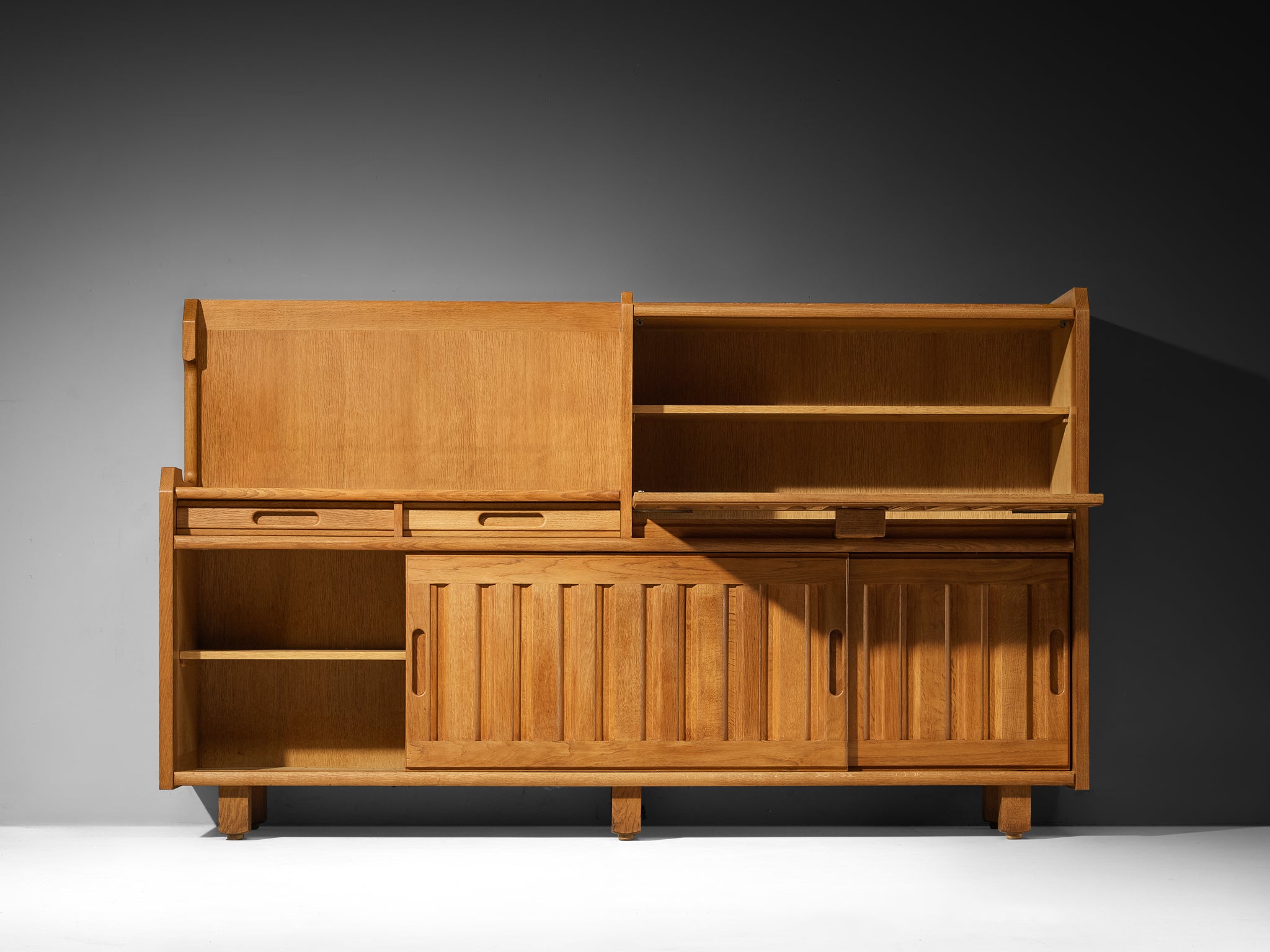 Guillerme et Chambron for Votre Maison Sideboard in Oak with Tile Inlay Case pieces and storage cabinets Morentz