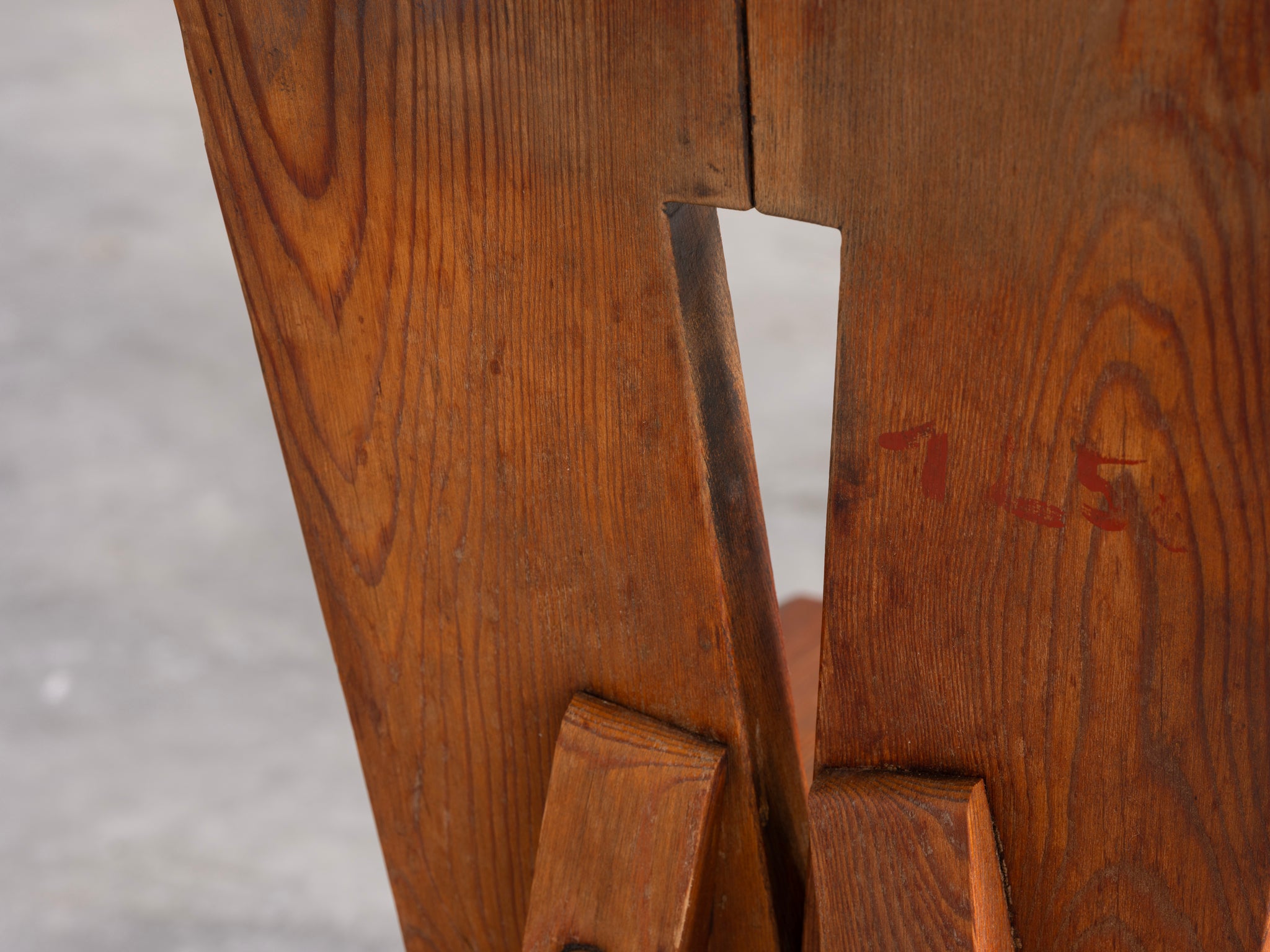 1950s Sculptural French Chalet Set of Carved Tables and Chairs in Solid Pine