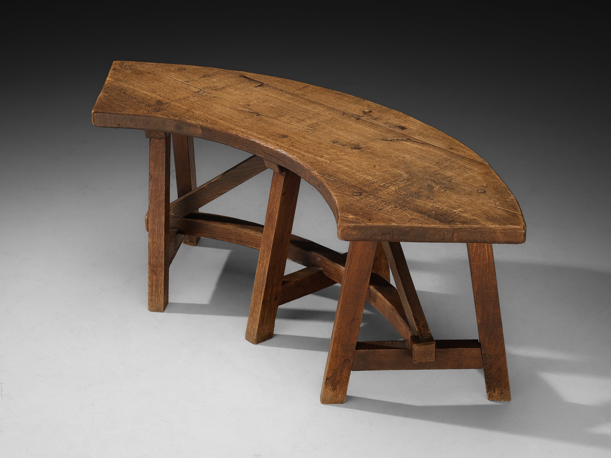 Rustic Round Dining Table with Benches in Solid Oak Tables Morentz