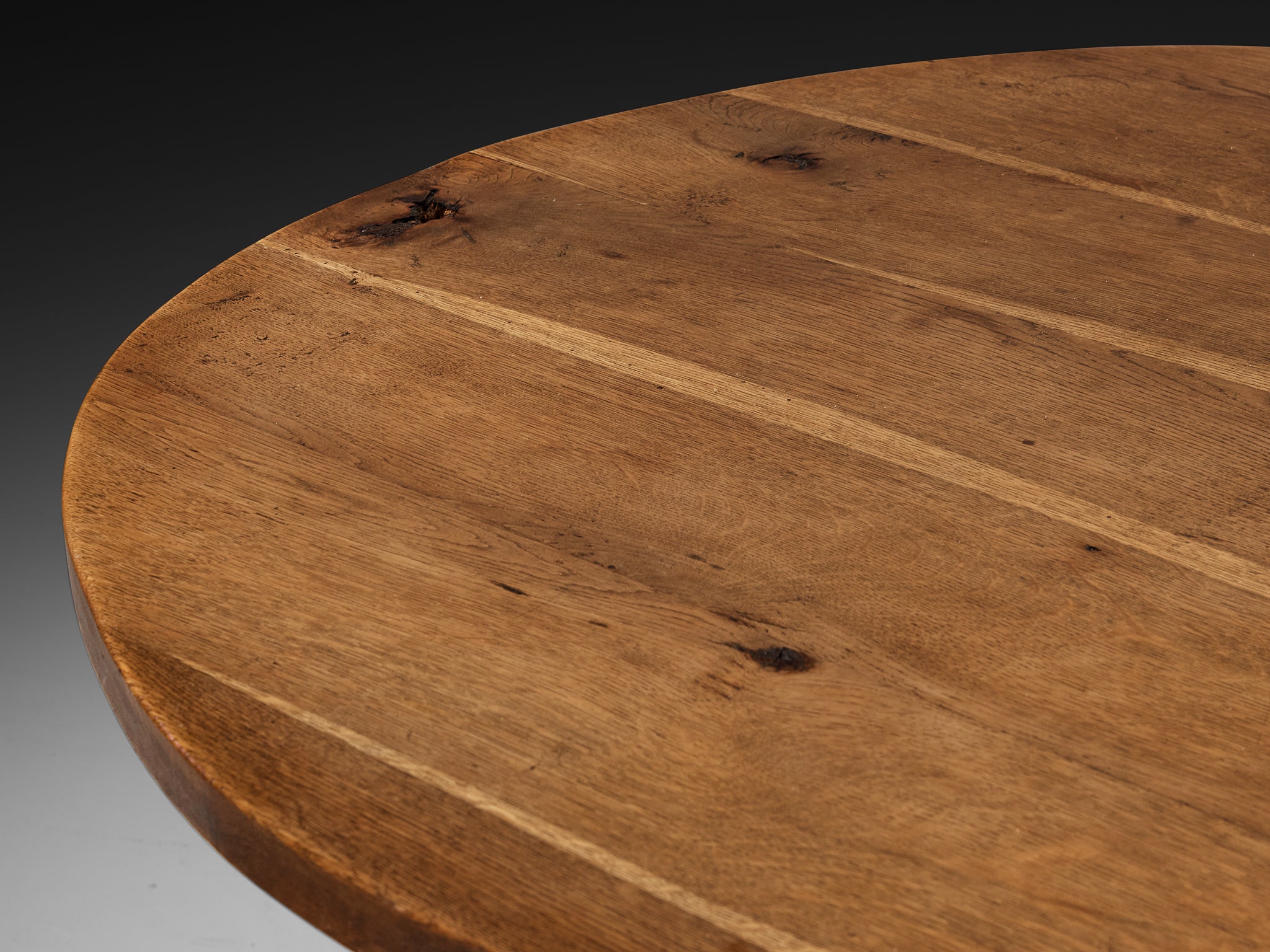 Rustic Round Dining Table with Benches in Solid Oak Tables Morentz