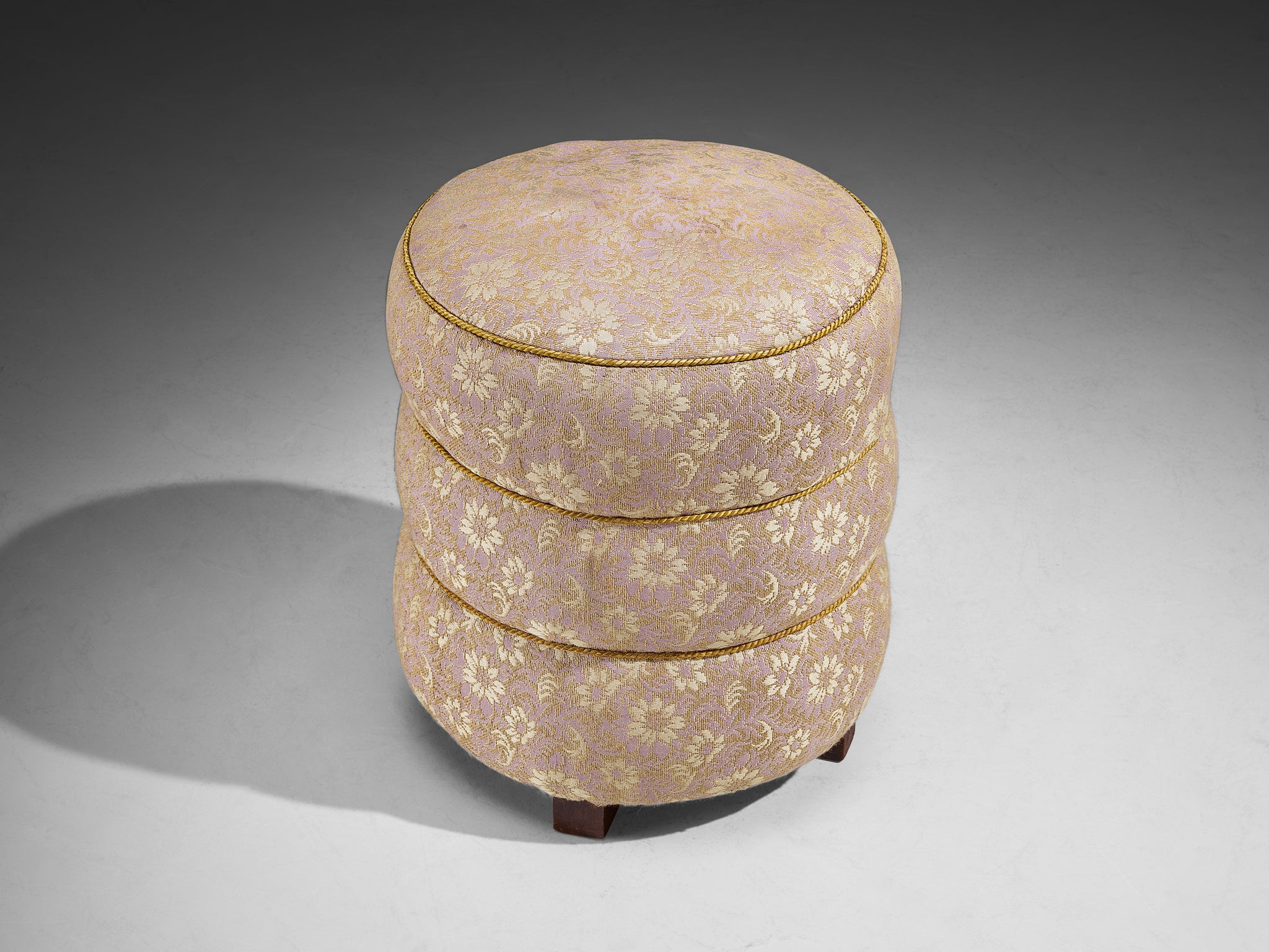 Jindrich Halabala Stool in Decorative Upholstery Seating Morentz