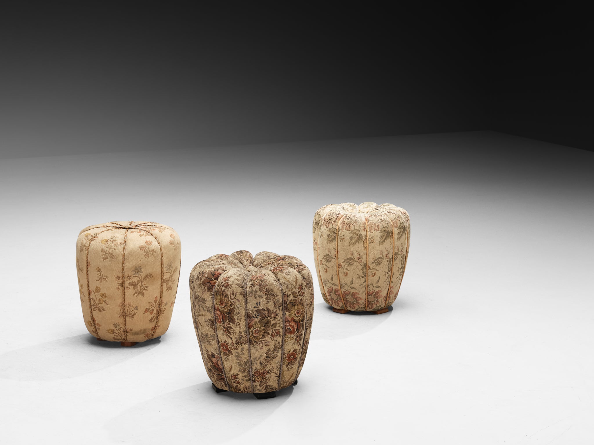 Jindrich Halabala Stools in Decorative Upholstery Seating Morentz