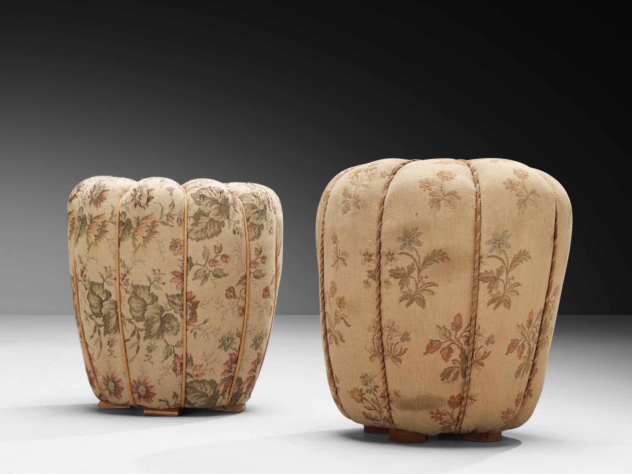 Jindrich Halabala Stools in Decorative Upholstery Seating Morentz