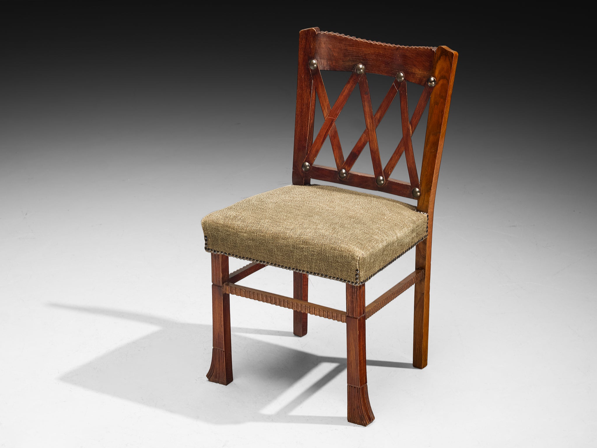 Ernesto Valabrega for Vittorio Valabrega Set of Six Dining Chairs in Oak