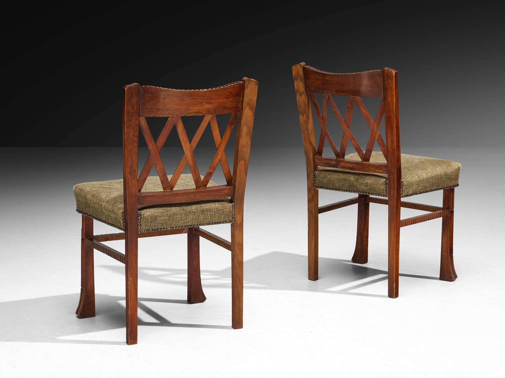 Ernesto Valabrega for Vittorio Valabrega Set of Six Dining Chairs in Oak