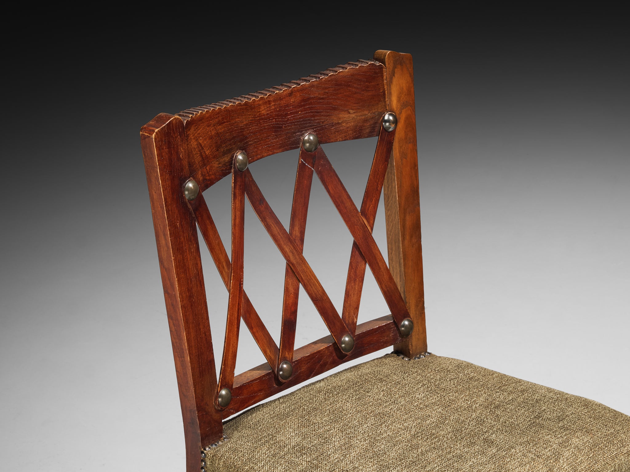 Ernesto Valabrega for Vittorio Valabrega Set of Six Dining Chairs in Oak