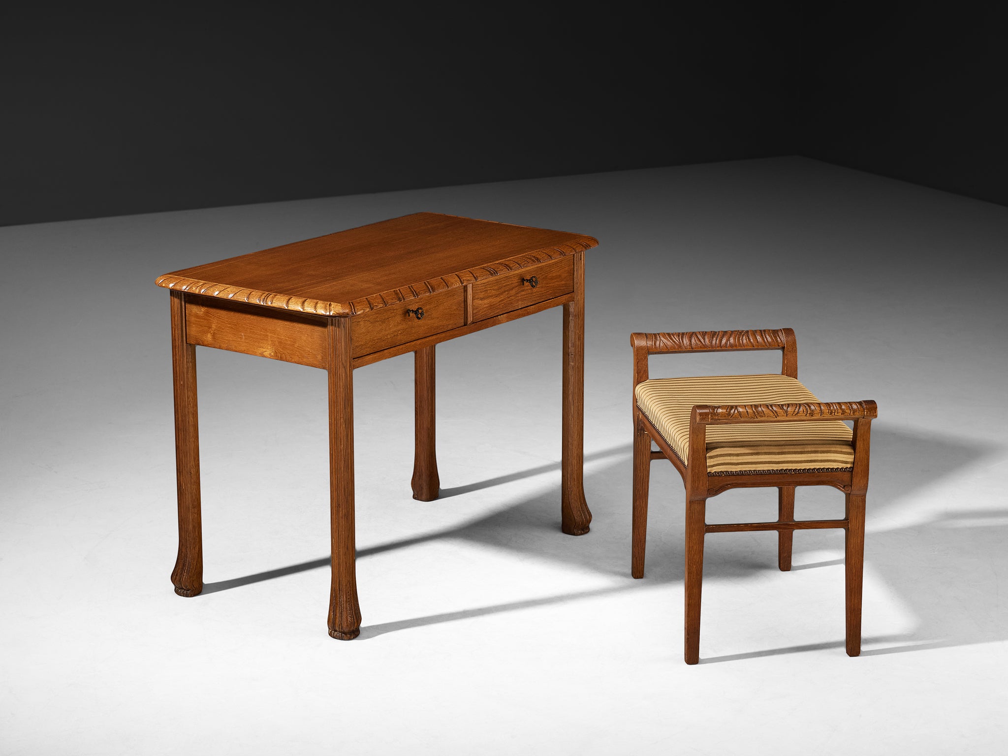 Ernesto Valabrega for Vittorio Valabrega Vanity Table and Seat in Oak Tables Morentz