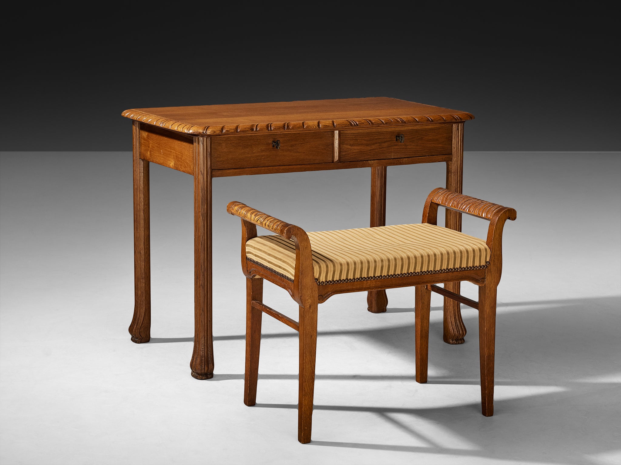 Ernesto Valabrega for Vittorio Valabrega Vanity Table and Seat in Oak Tables Morentz