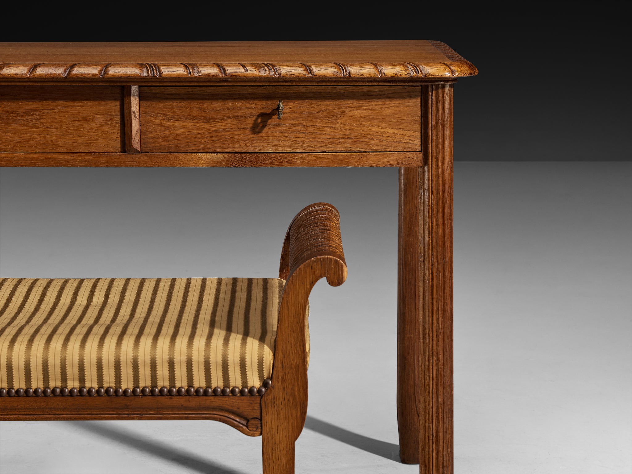 Ernesto Valabrega for Vittorio Valabrega Vanity Table and Seat in Oak Tables Morentz