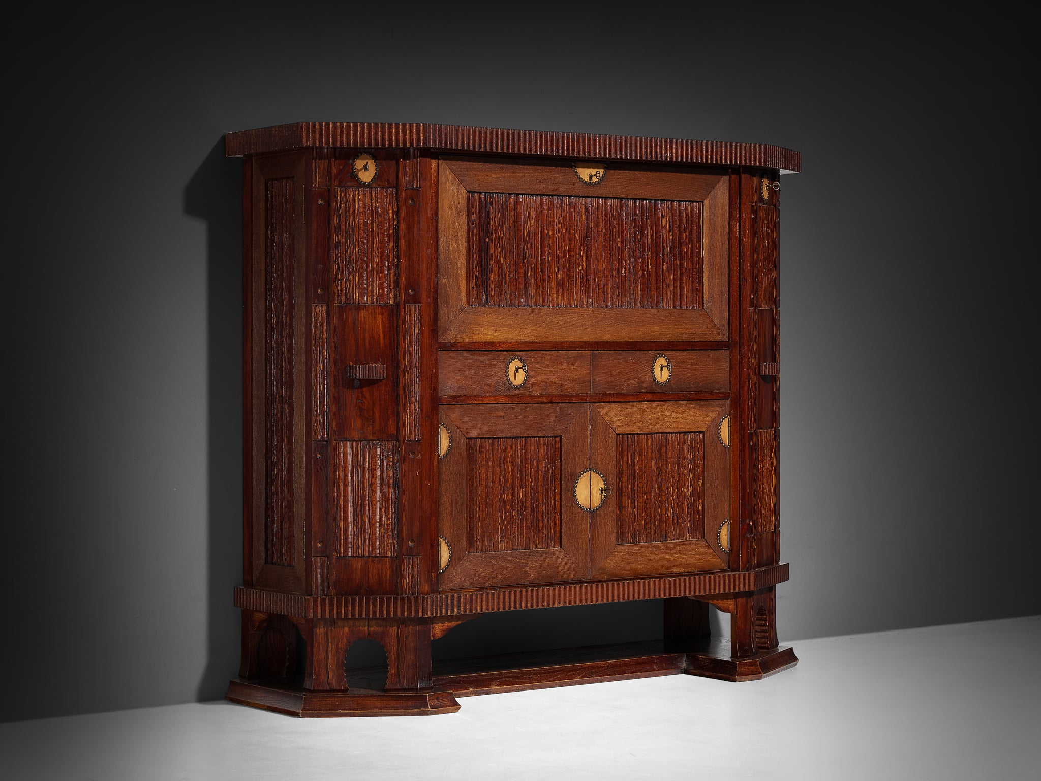 Ernesto Valabrega for Vittorio Valabrega Cabinet in Oak Case pieces and storage cabinets Morentz