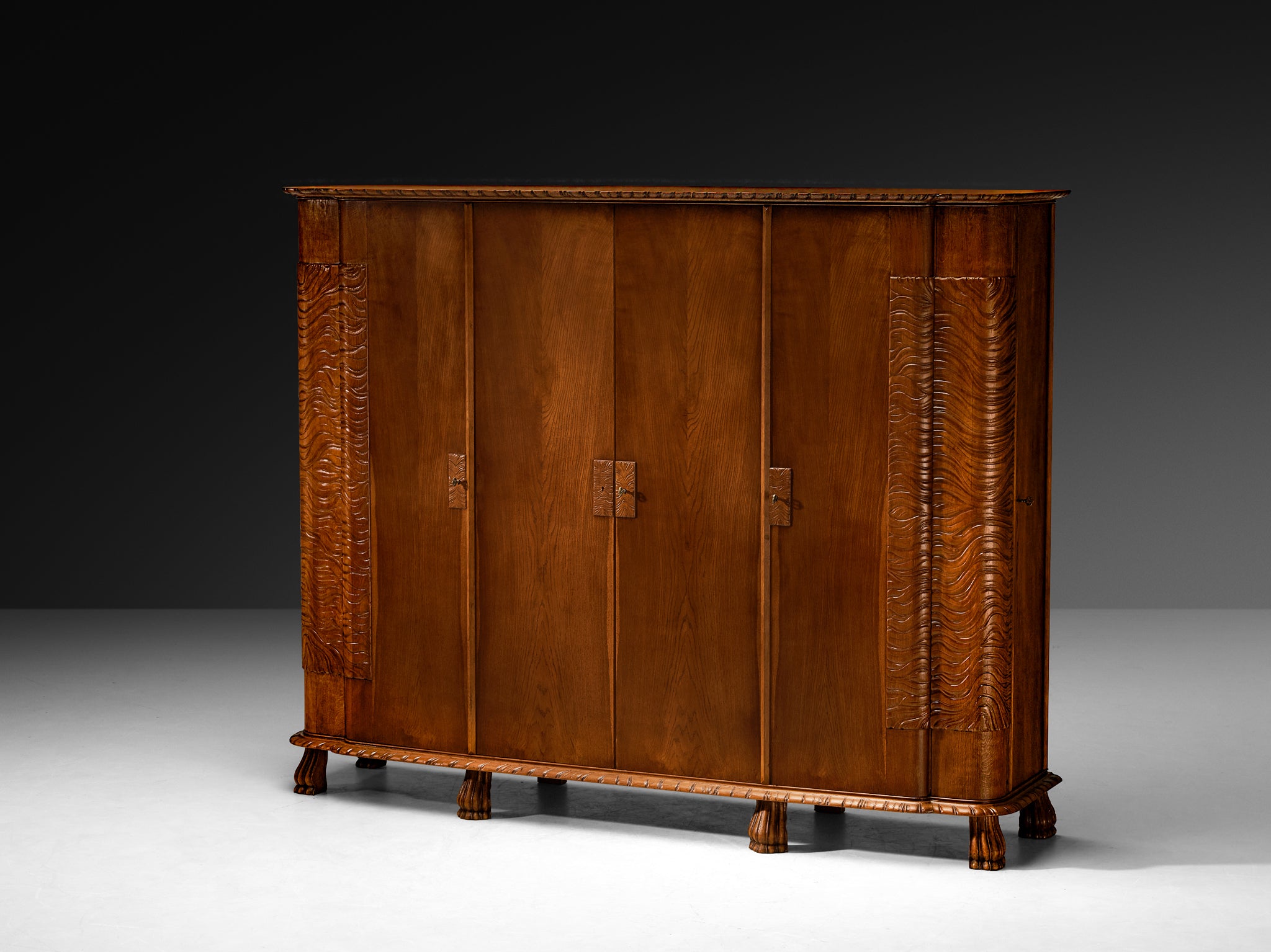 Ernesto Valabrega for Vittorio Valabrega Wardrobe in Oak Case pieces and storage cabinets Morentz