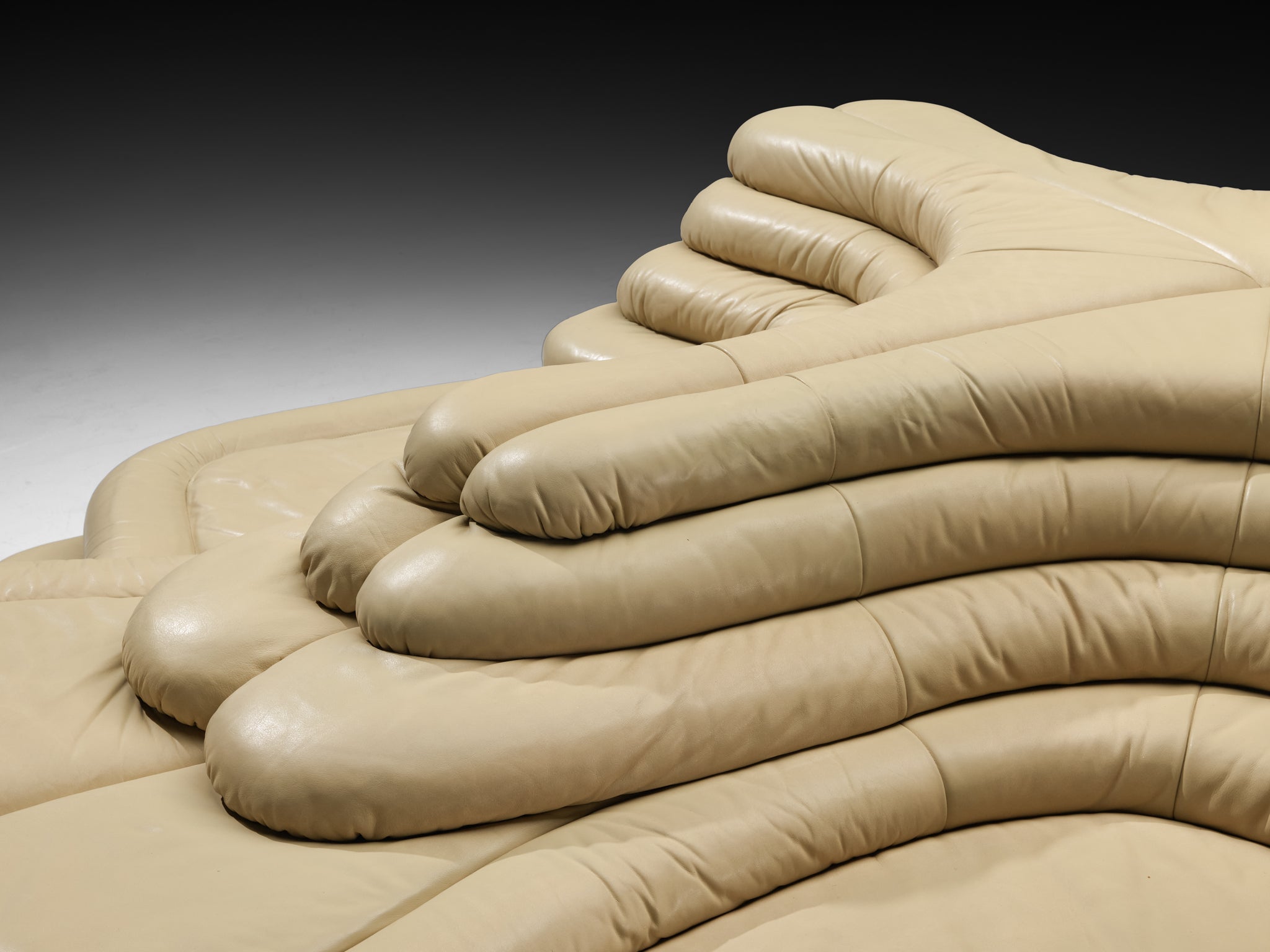 Ubald Klug for De Sede 'Terrazza' Landscapes in Rich Beige Leather