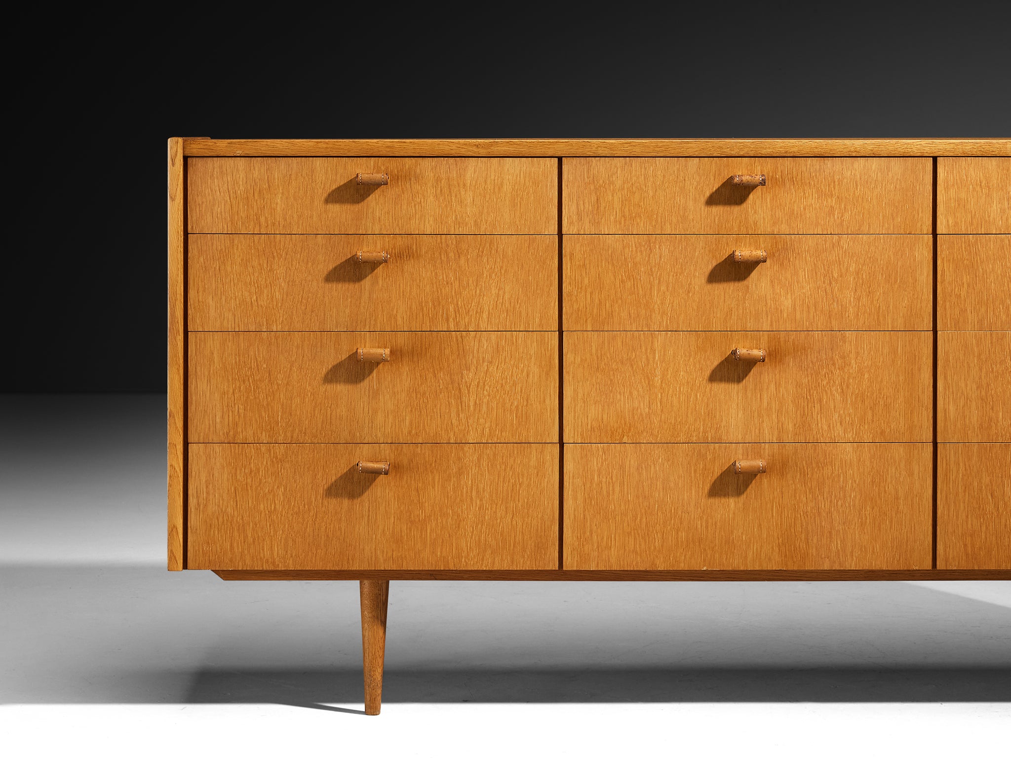 Mid-Century Sideboard in Oak with Leather Handles Case pieces and storage cabinets Morentz