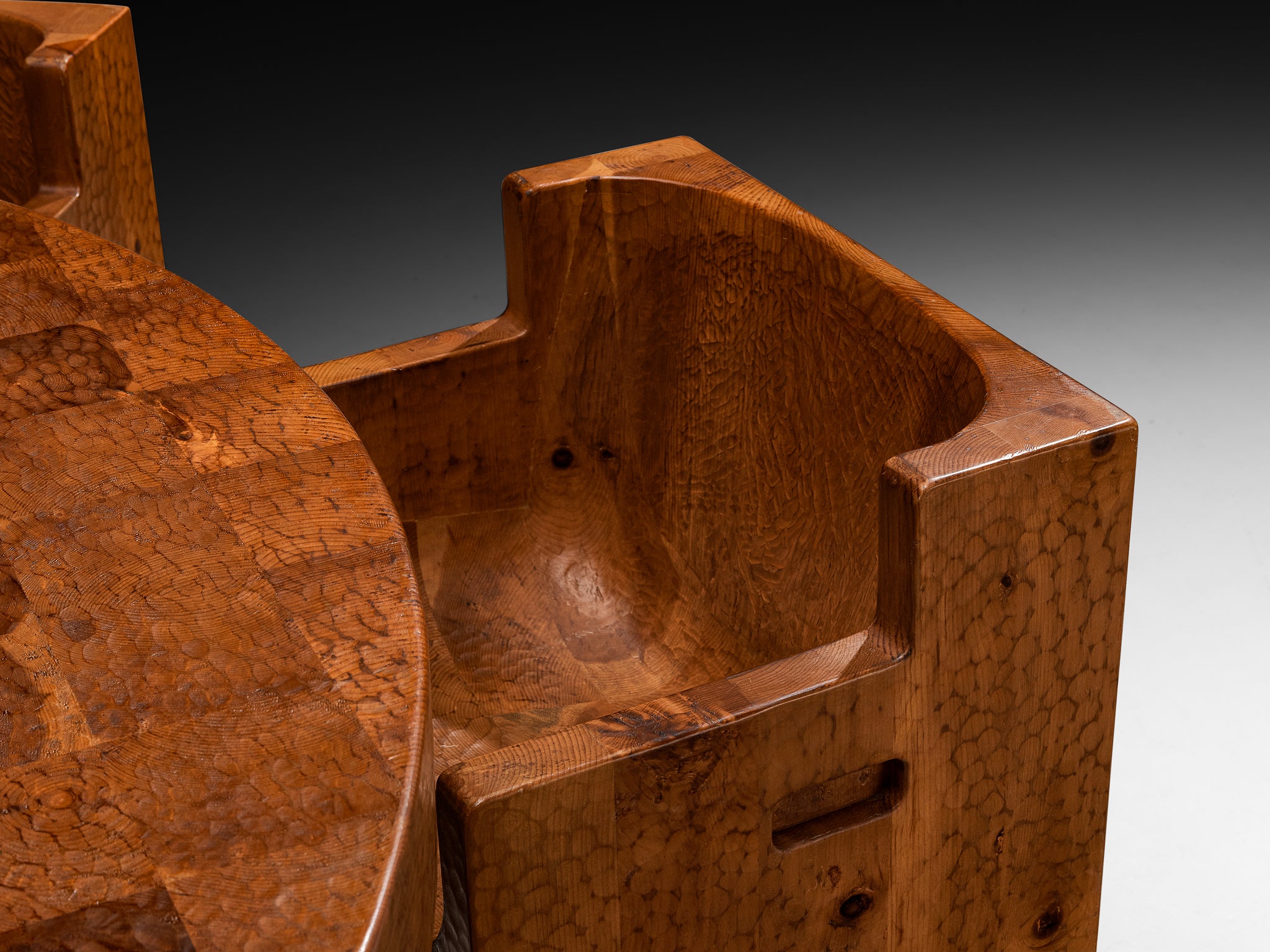 Giuseppe Rivadossi for Officina Rivadossi Dining Set in Carved Pine