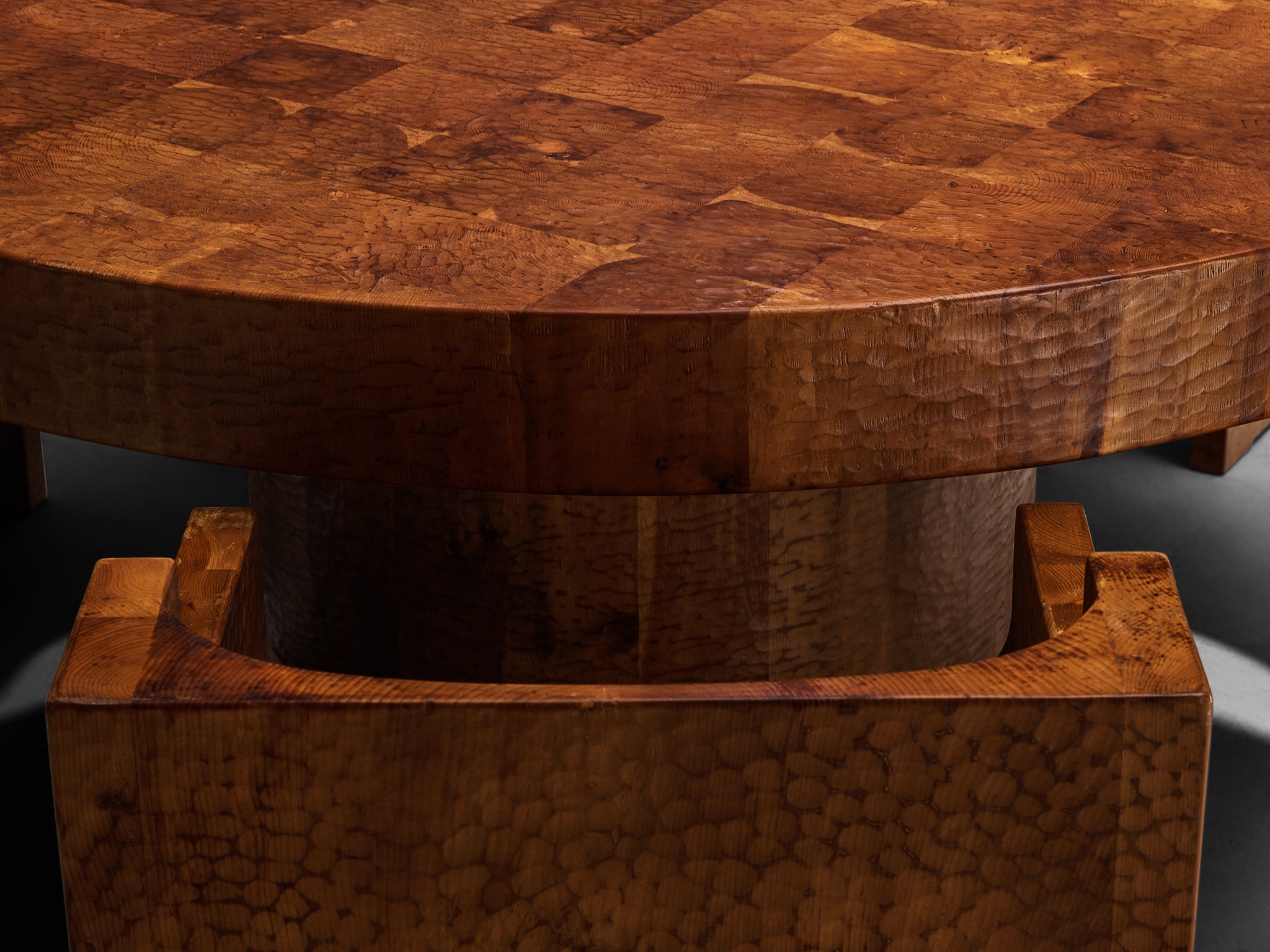 Giuseppe Rivadossi for Officina Rivadossi Dining Set in Carved Pine Tables Morentz