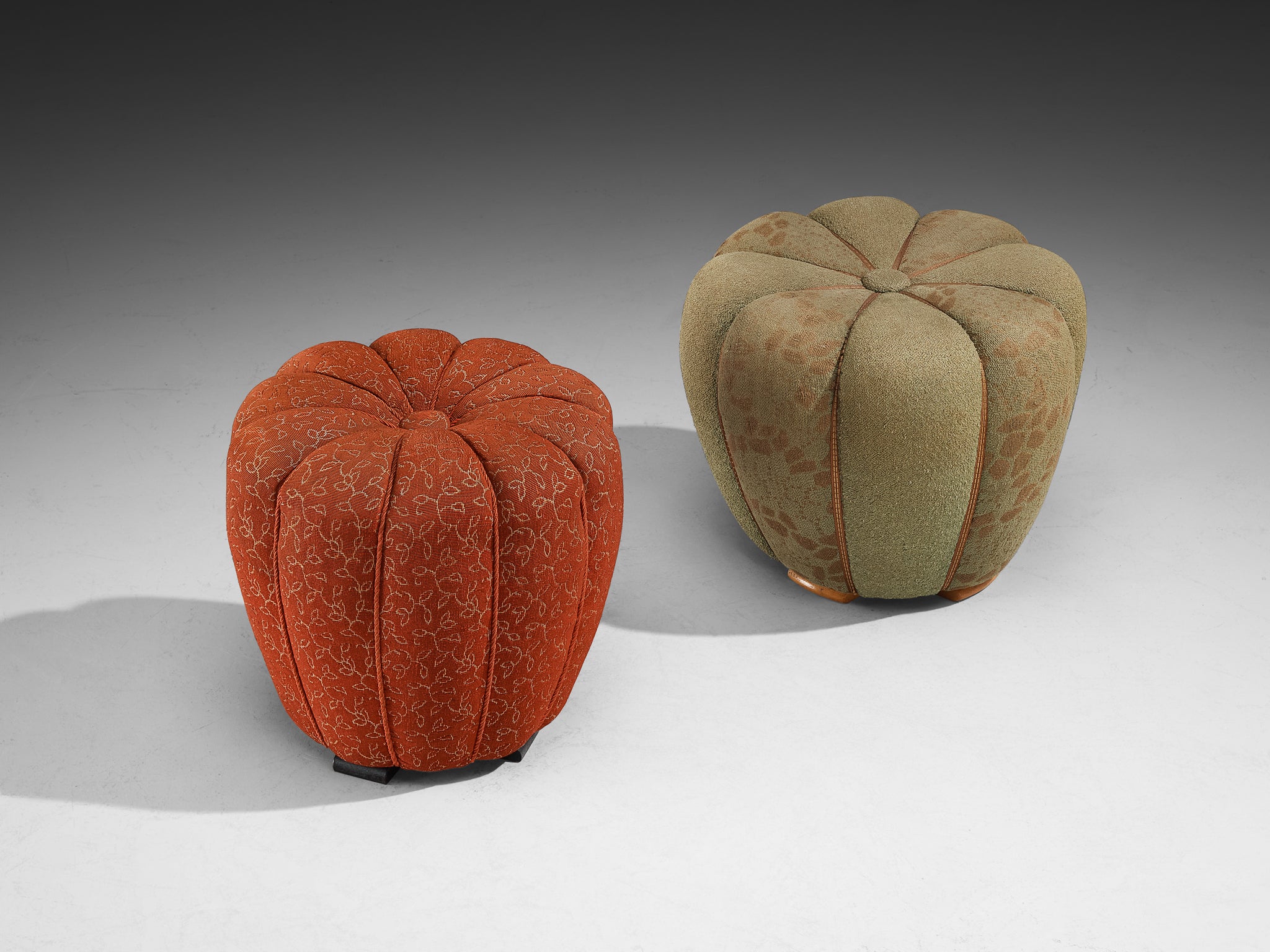 Jindrich Halabala Stools in Decorative Upholstery Seating Morentz