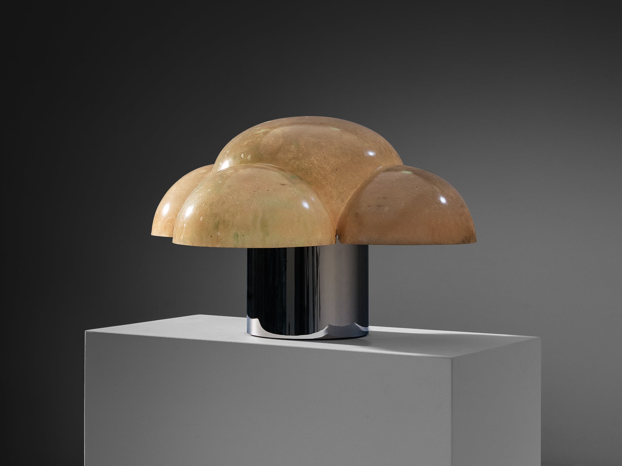 Gianemilio, Piero and Anna Monti for Candle 'Luna' Table Lamp in Fiberglass Lighting Morentz
